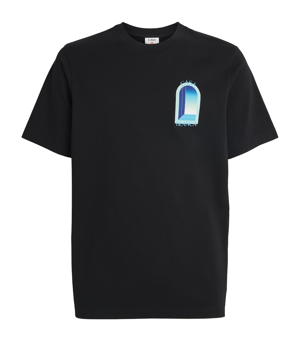 Casablanca Mens Organic Cotton L'Arche T-Shirt Gradient Arch