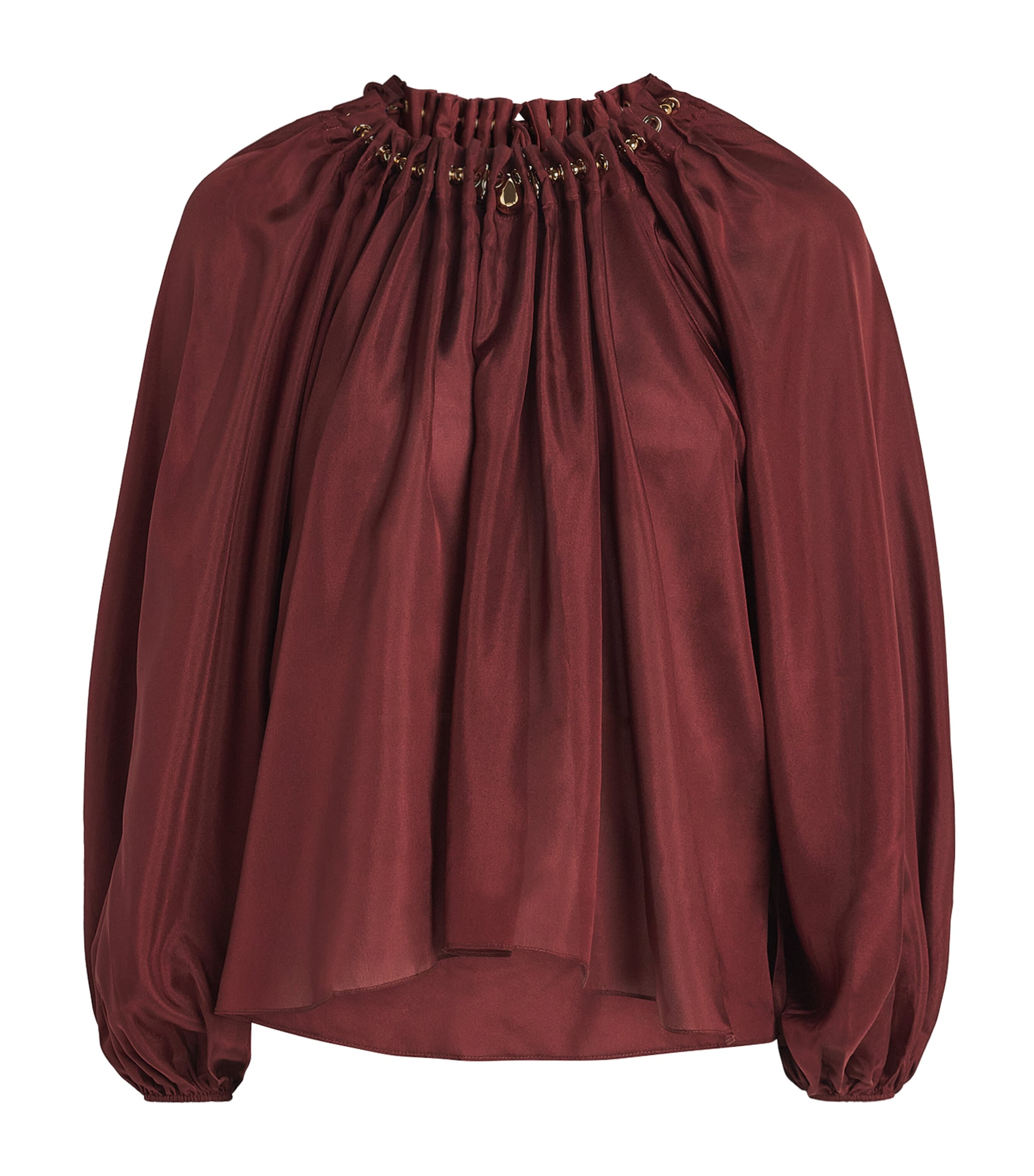Zimmermann Womens Silk Beaded Aster Blouse Merlot
