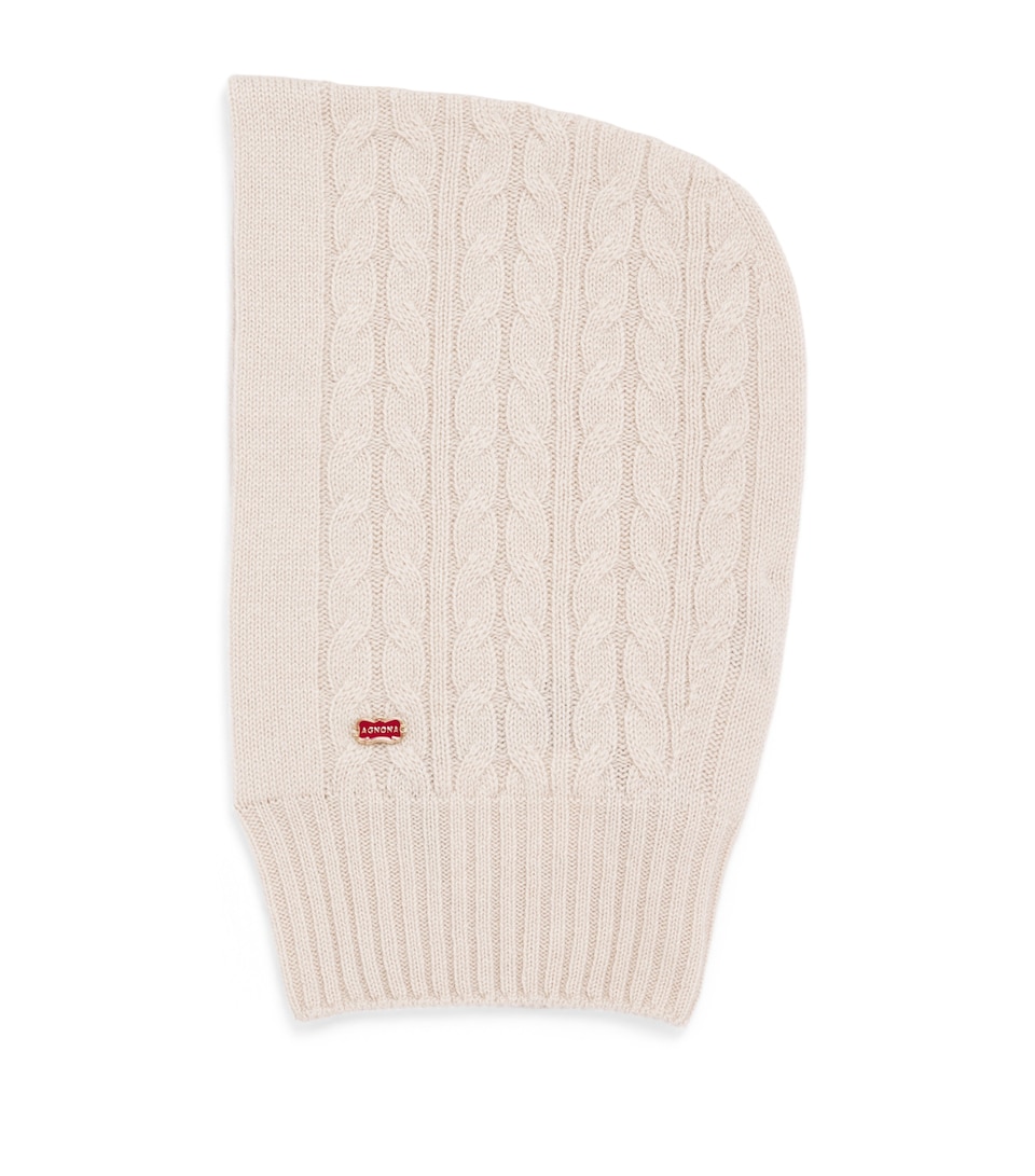 Agnona Womens Cashmere Balaclava Beige Greige