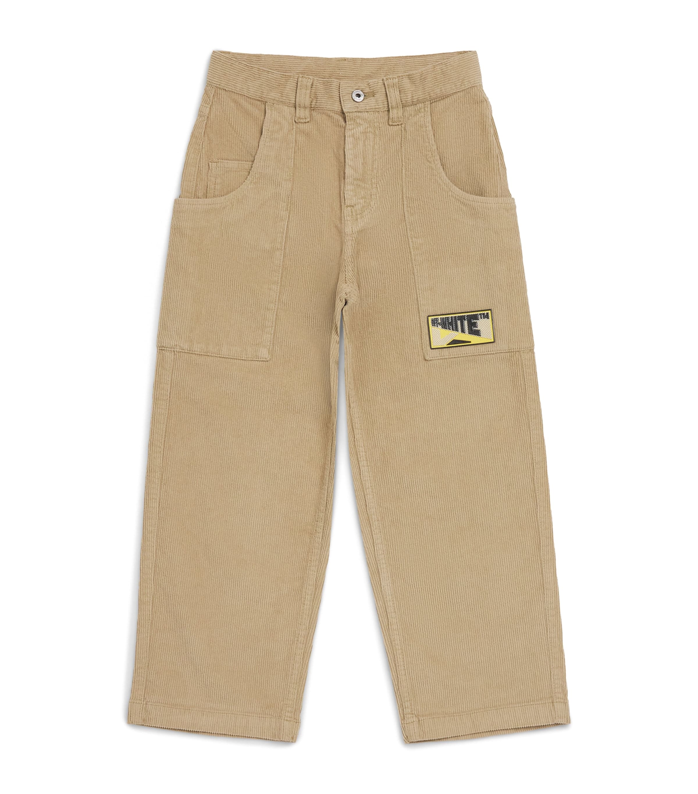 Off-White Kids Corduroy Logo-Patch Trousers (4-10 Years) Cornstalk