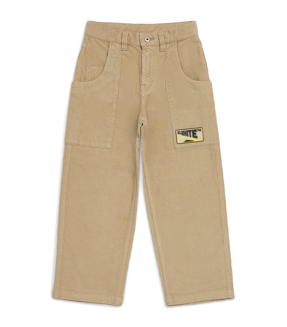 Off-White Kids Corduroy Logo-Patch Trousers (4-10 Years) Cornstalk