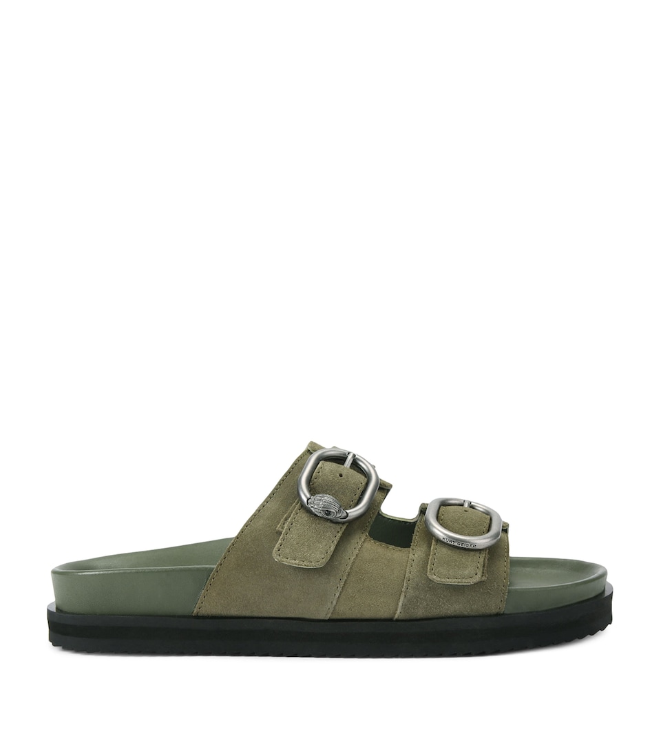 Kurt Geiger London Suede Bancroft Sandals Khaki