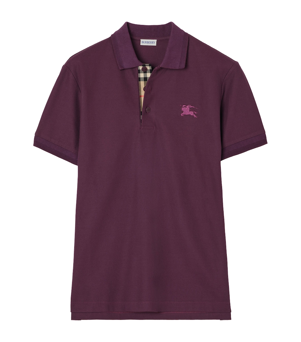 Burberry Mens Cotton Piqué Slim Polo Shirt Fig Purple