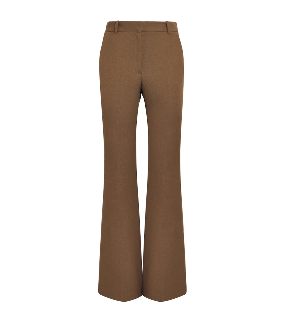 Joseph Womens Stretch-Gabardine Tafira Flared Trousers Taupe