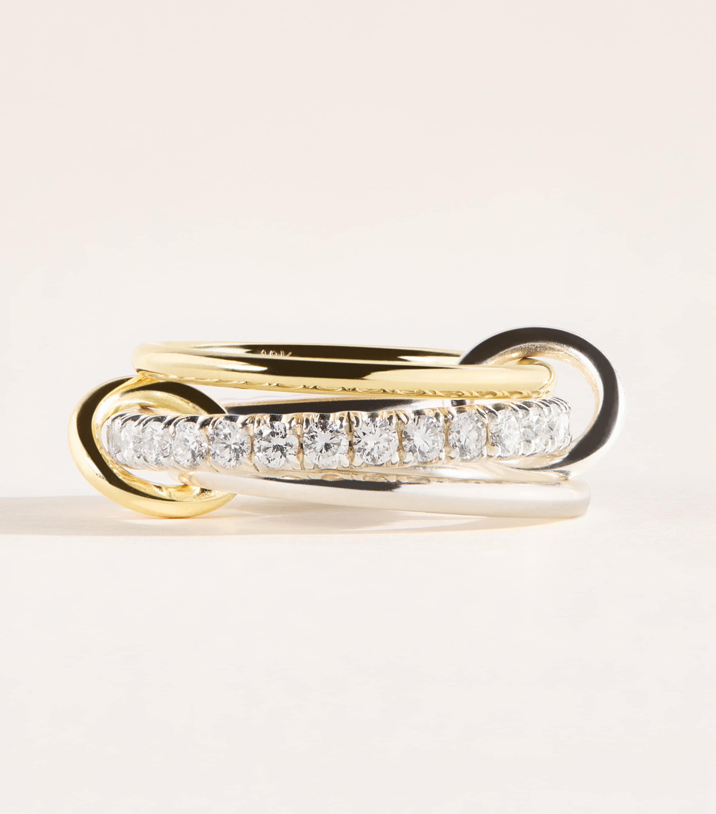 Spinelli Kilcollin Sterling Silver, Yellow Gold and Diamond Cassia Ring Sterling Silver