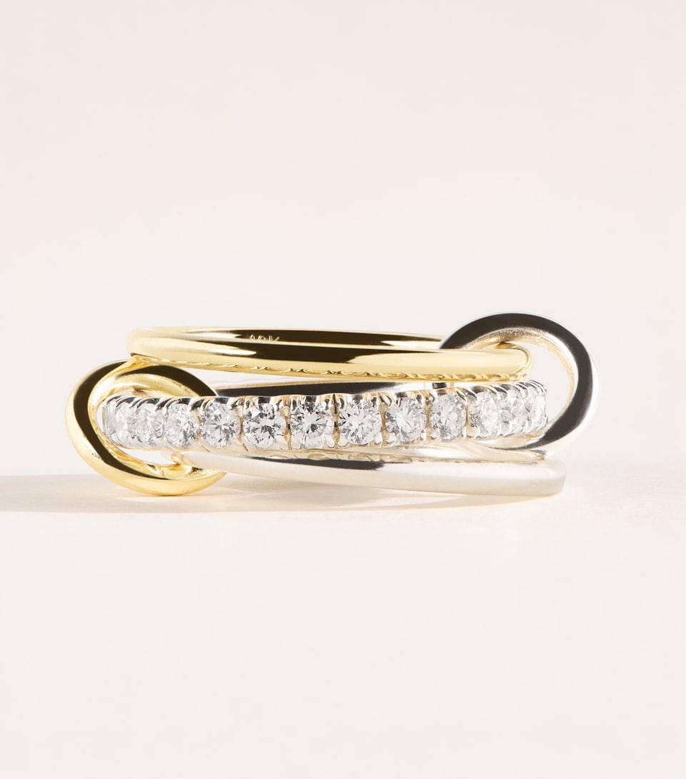 Spinelli Kilcollin Sterling Silver, Yellow Gold and Diamond Cassia Ring Sterling Silver