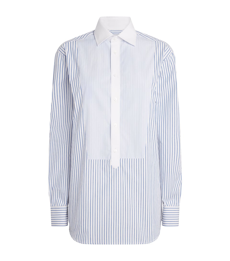 Oversized Bib-Detail Shirt