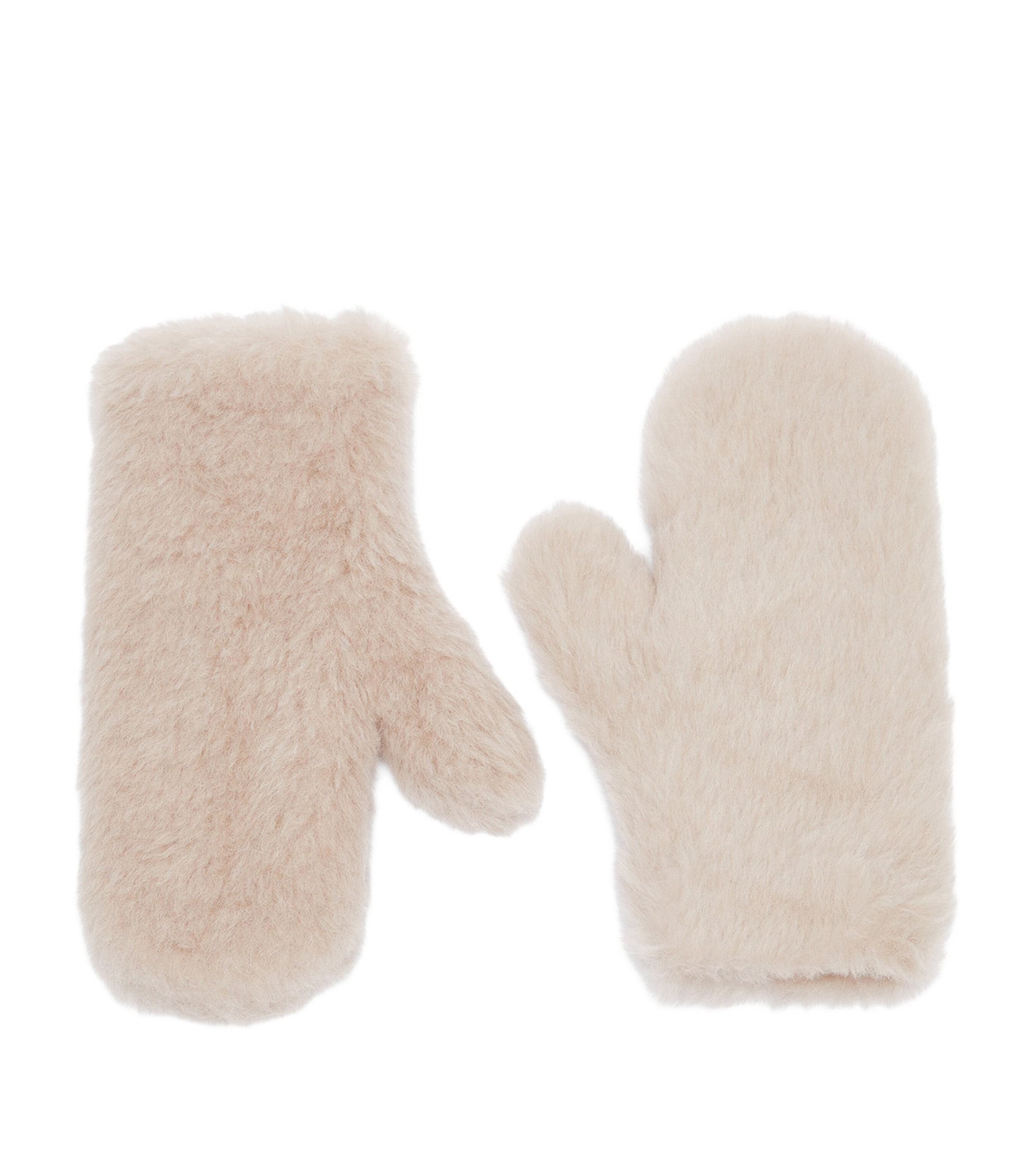 Max Mara Alpaca-Wool-Silk Mittens Beige