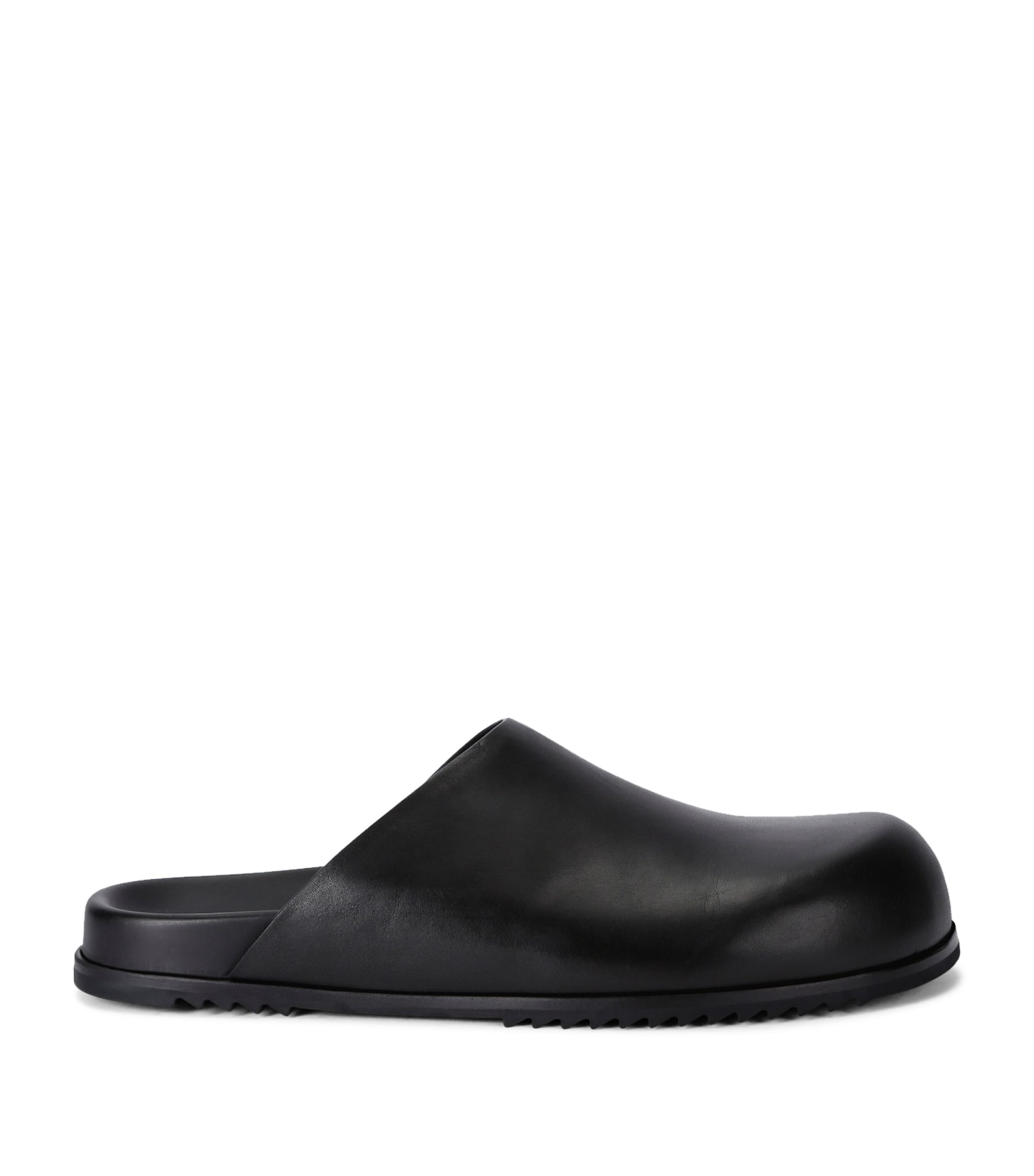 Rick Owens Leather Granola Mules Black