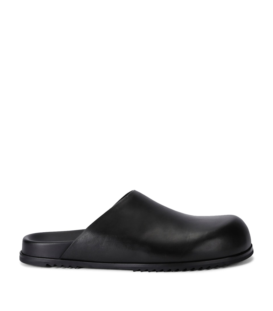 Rick Owens Leather Granola Mules Black