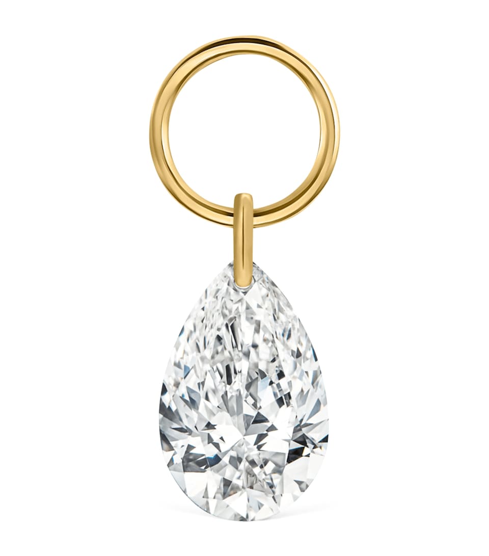 Maria Tash Pear Floating Diamond Charm (5mm) Yellow Gold