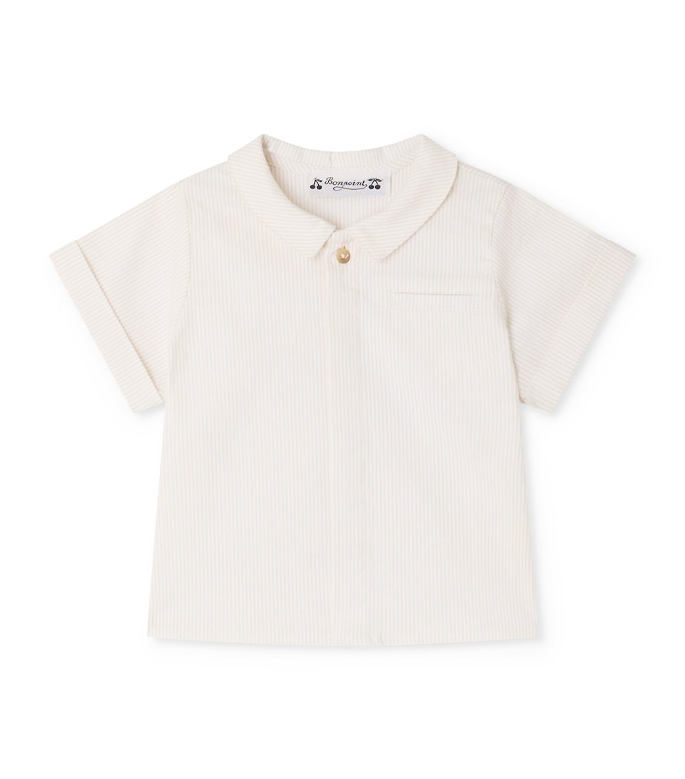 Bonpoint Cotton Stripe Shirt (6-18 Months) Ficelle