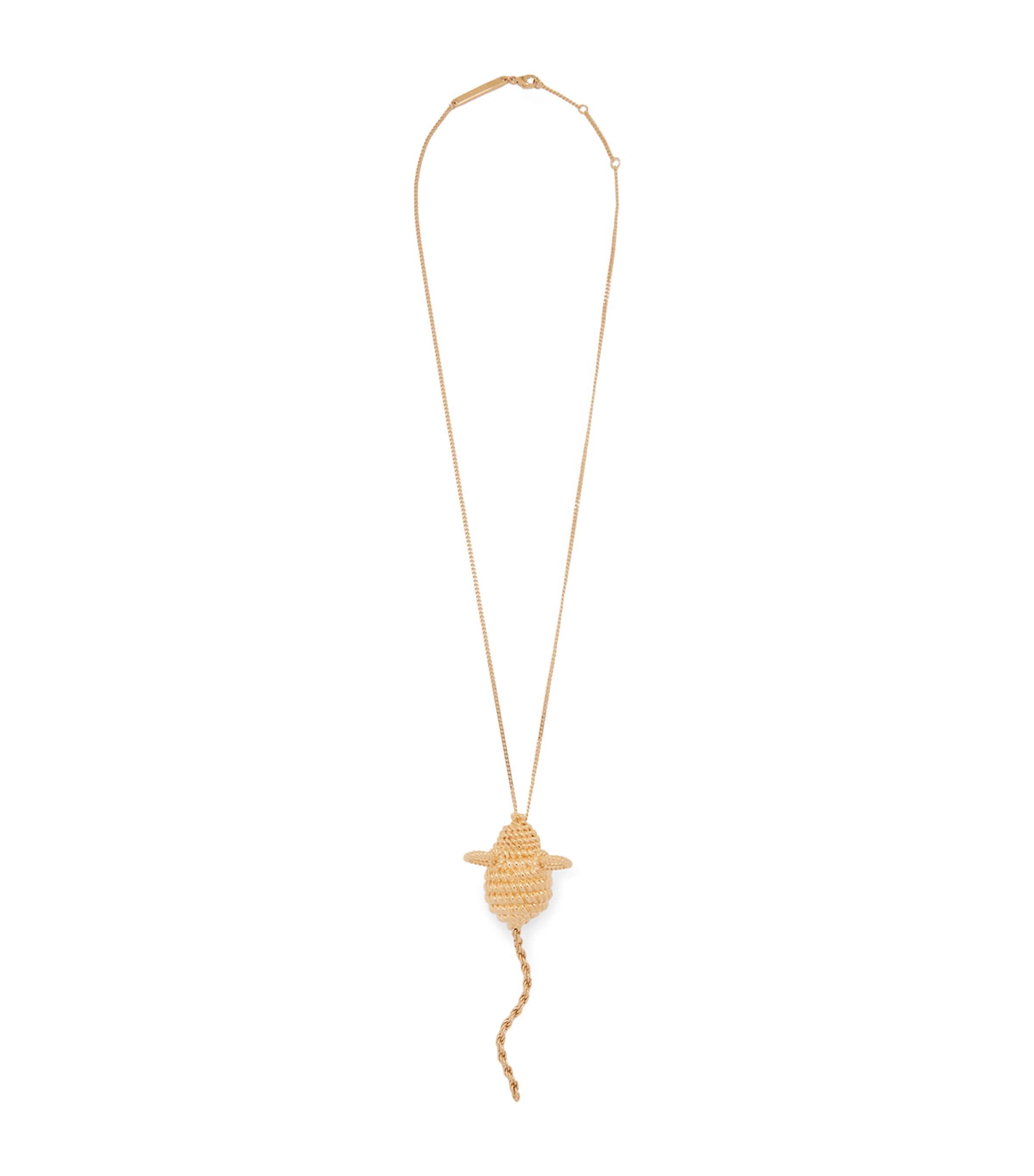 LOEWE Mouse Pendant Necklace Gold