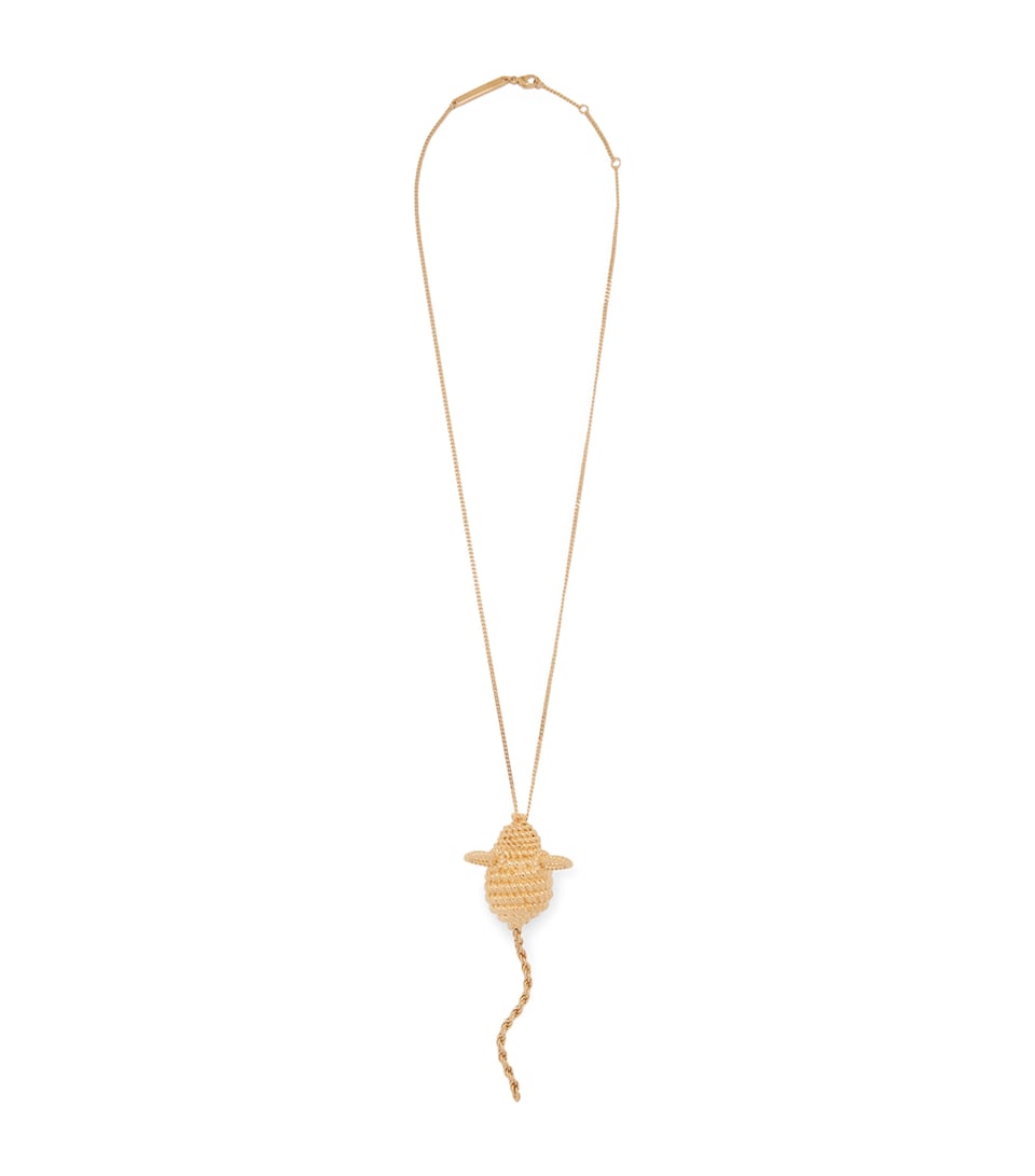 LOEWE Mouse Pendant Necklace Gold