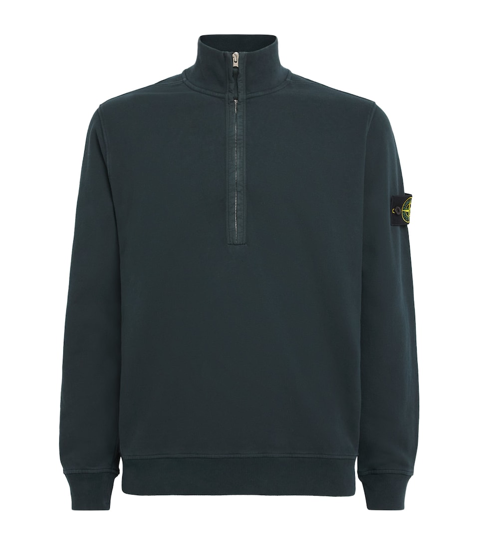 Stone Island Mens Organic Cotton Half-Zip Sweatshirt