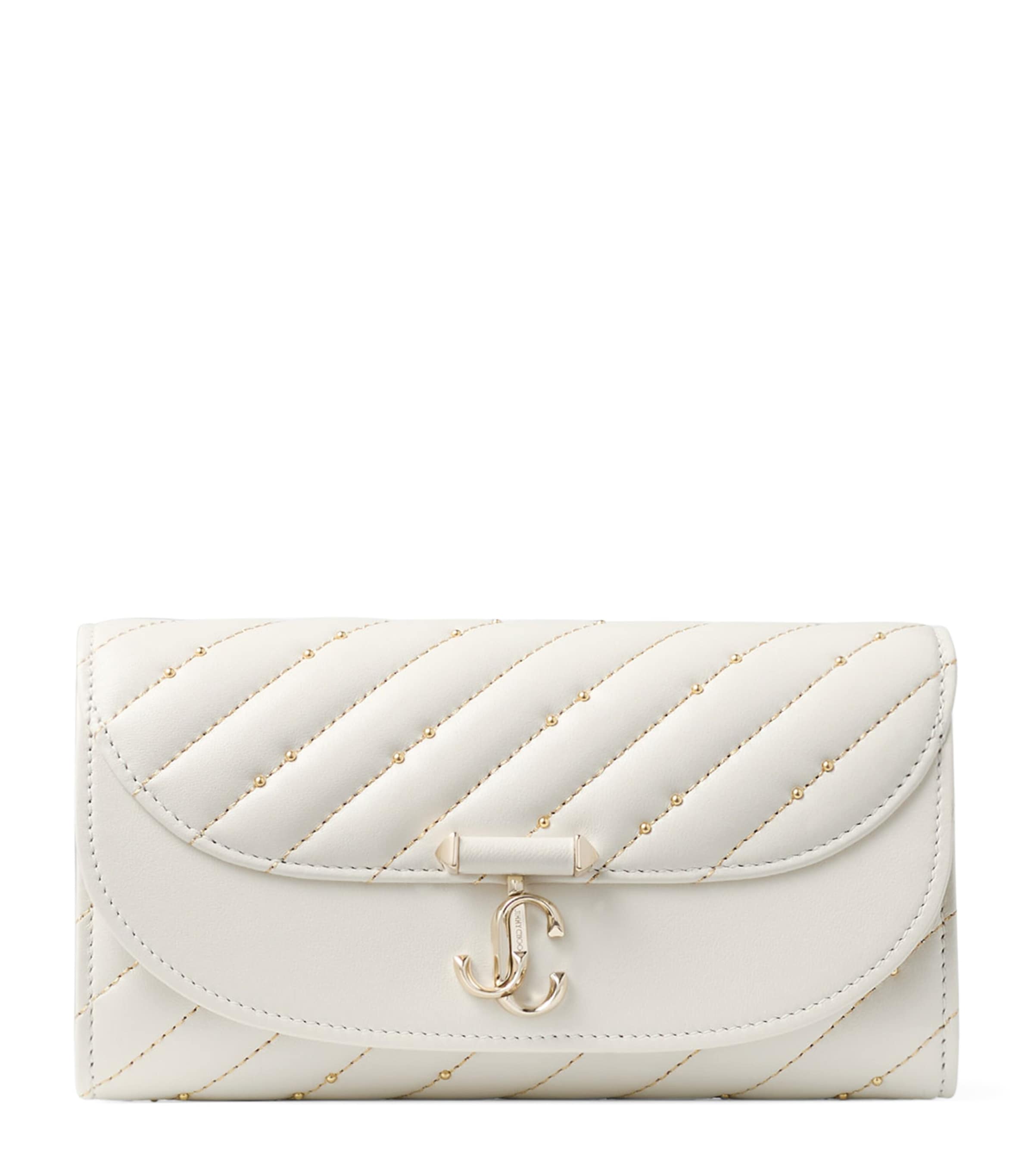 Jimmy Choo Curve Lambskin Chain Wallet Latte/shiny Gold