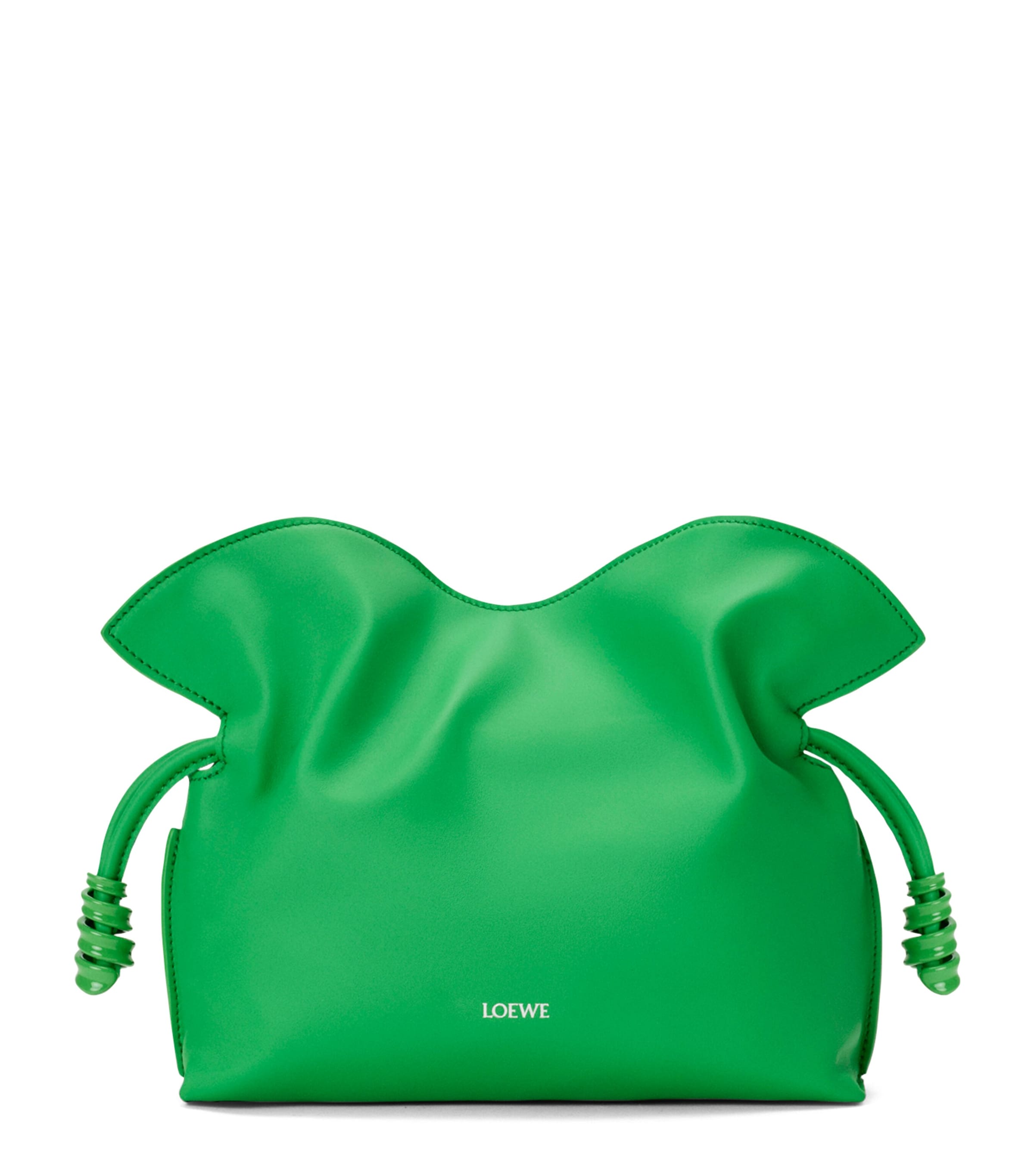 LOEWE Mini Leather Flamenco Purse Clover Green