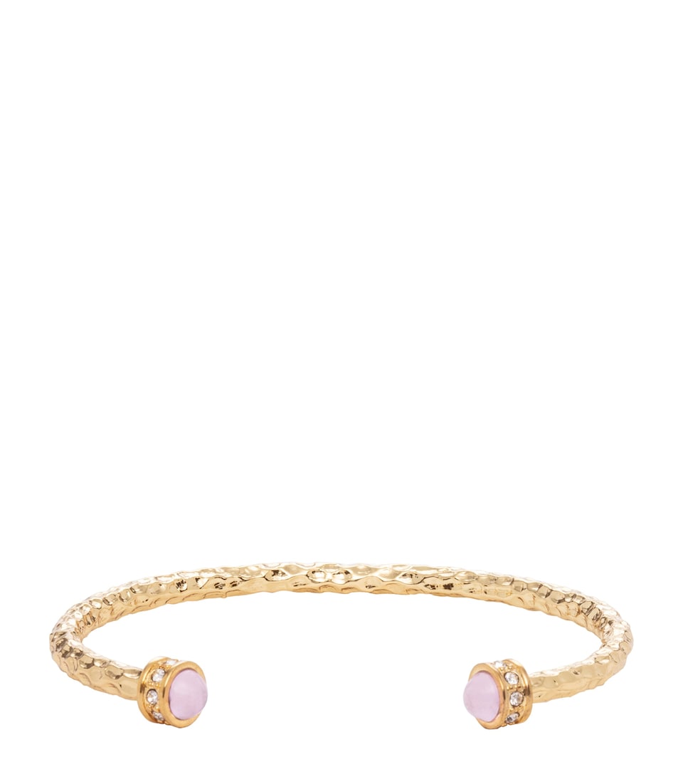 Halcyon Days Salamander Torque Bangle Rose Quartzgold