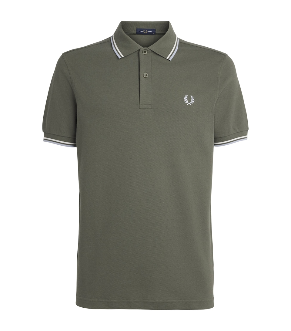 Fred Perry Mens Cotton Twin Tipped Polo Shirt Laurel Wreath Gr