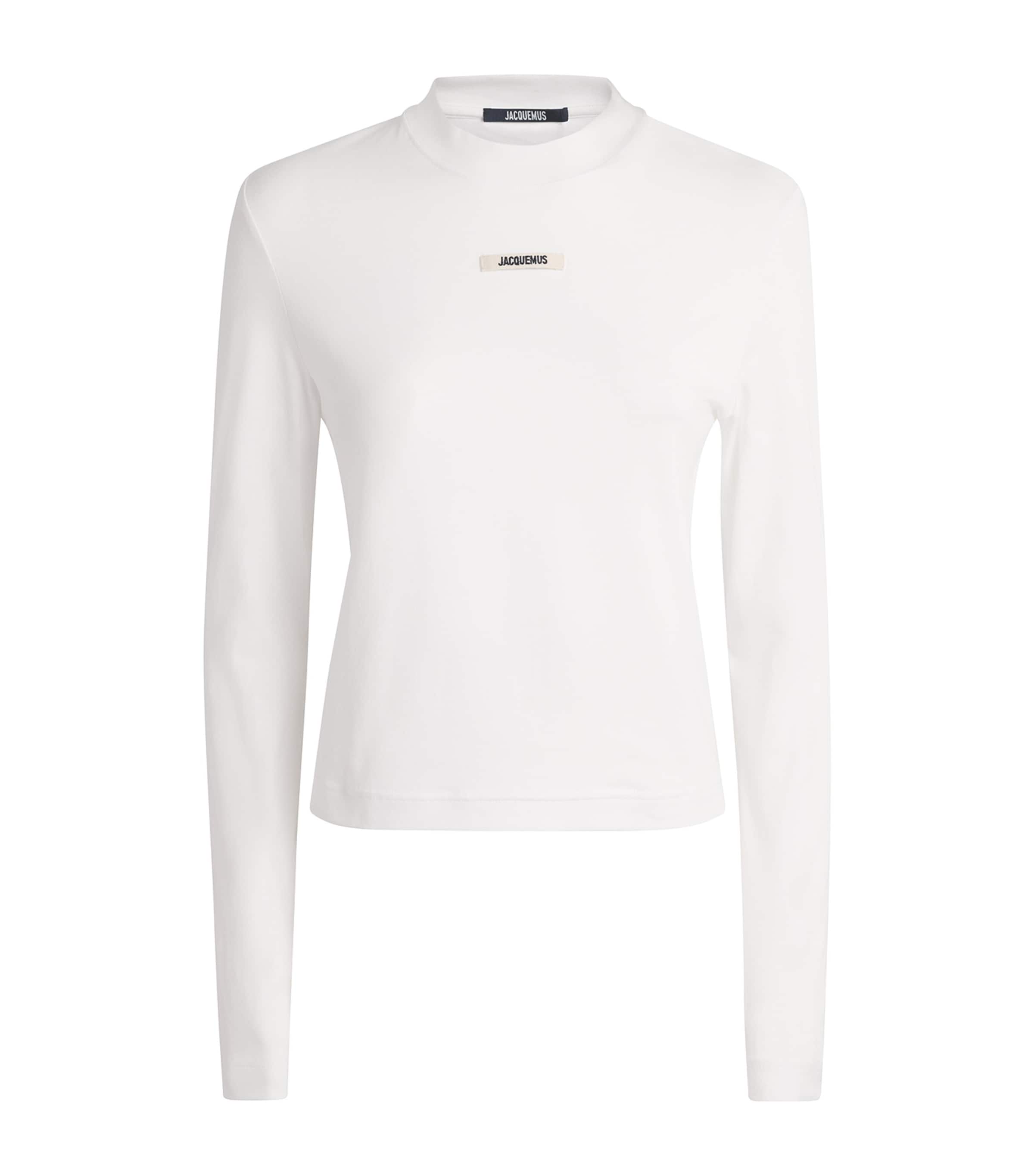 Jacquemus Womens Logo Long-Sleeve T-Shirt White