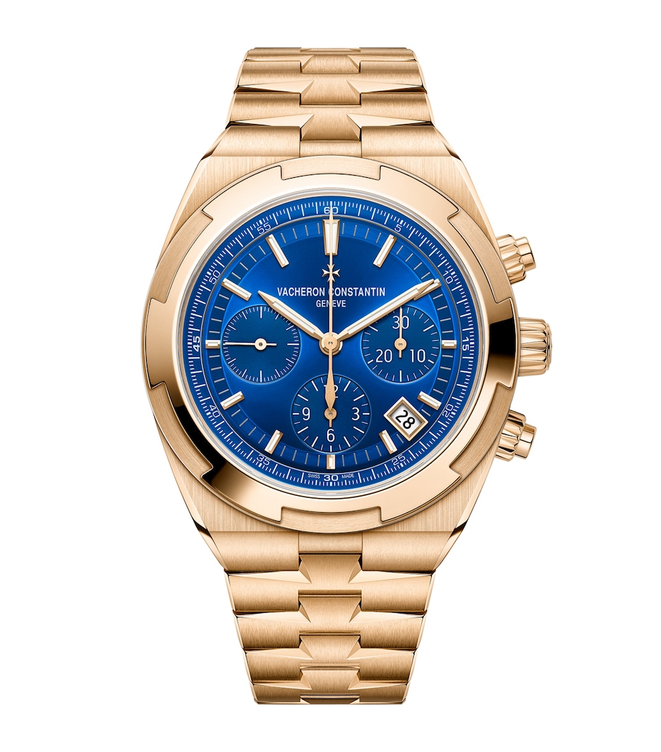 Vacheron Constantin Rose Gold Overseas Chronograph Watch 42.5mm Pink Gold