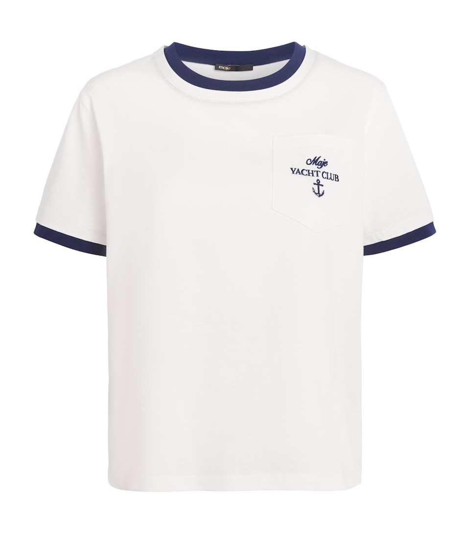 Maje Womens Cotton Yacht Club T-Shirt White