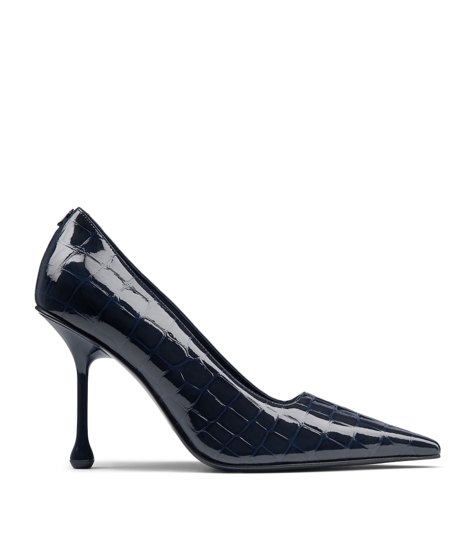 Jimmy Choo Ixia 95 Croc-Embossed Leather Pumps Marine