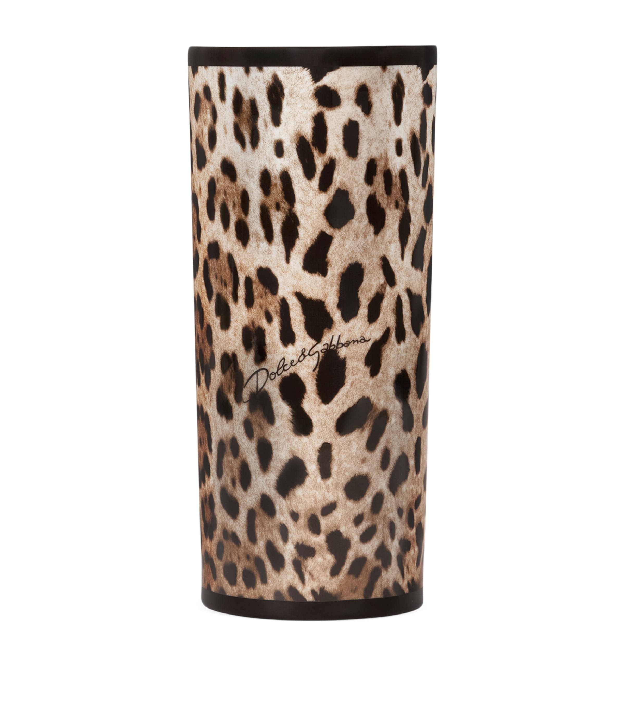 Dolce&Gabbana Casa Porcelain Cylindrical Vase (23cm) Leopardo