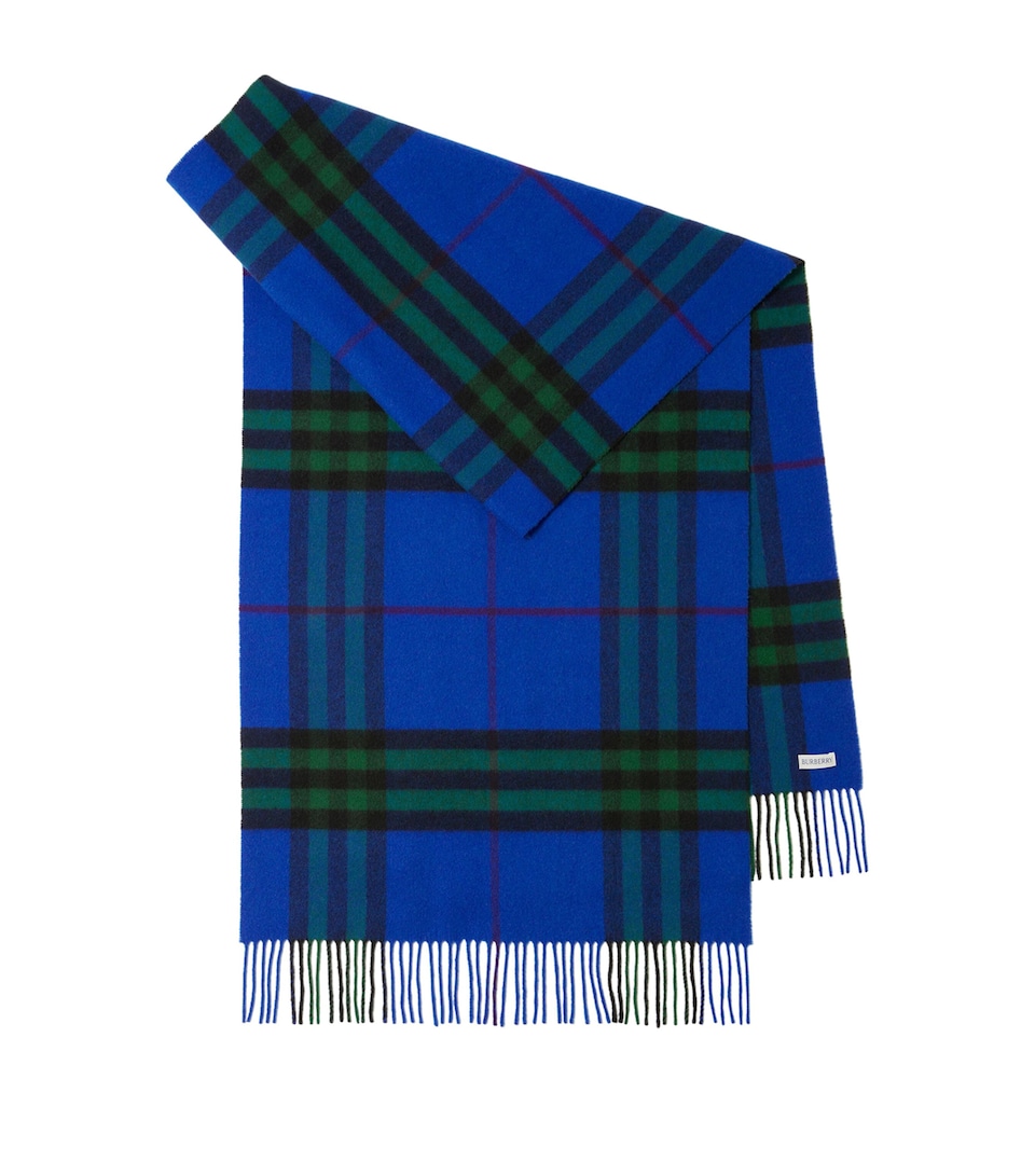 Wide Cashmere Check Scarf