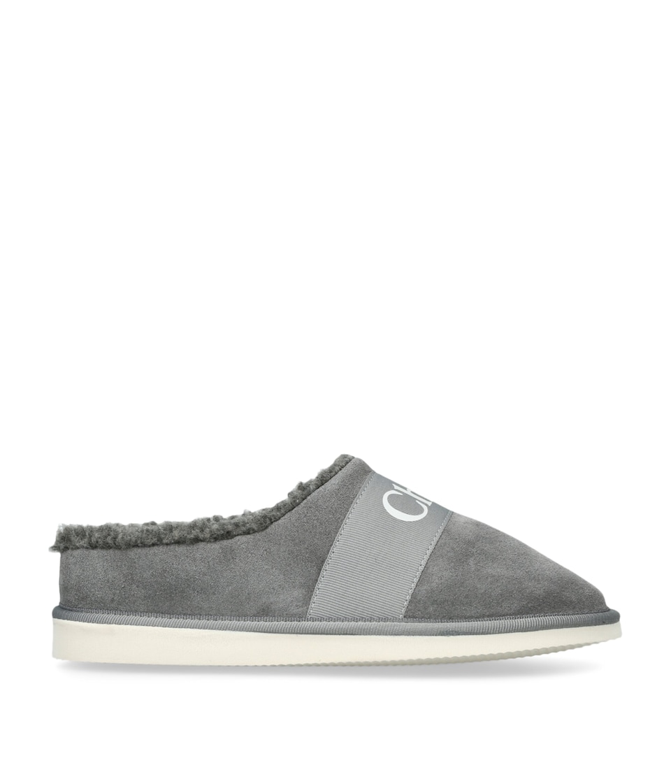 Suede Shearling-Lined Slipper