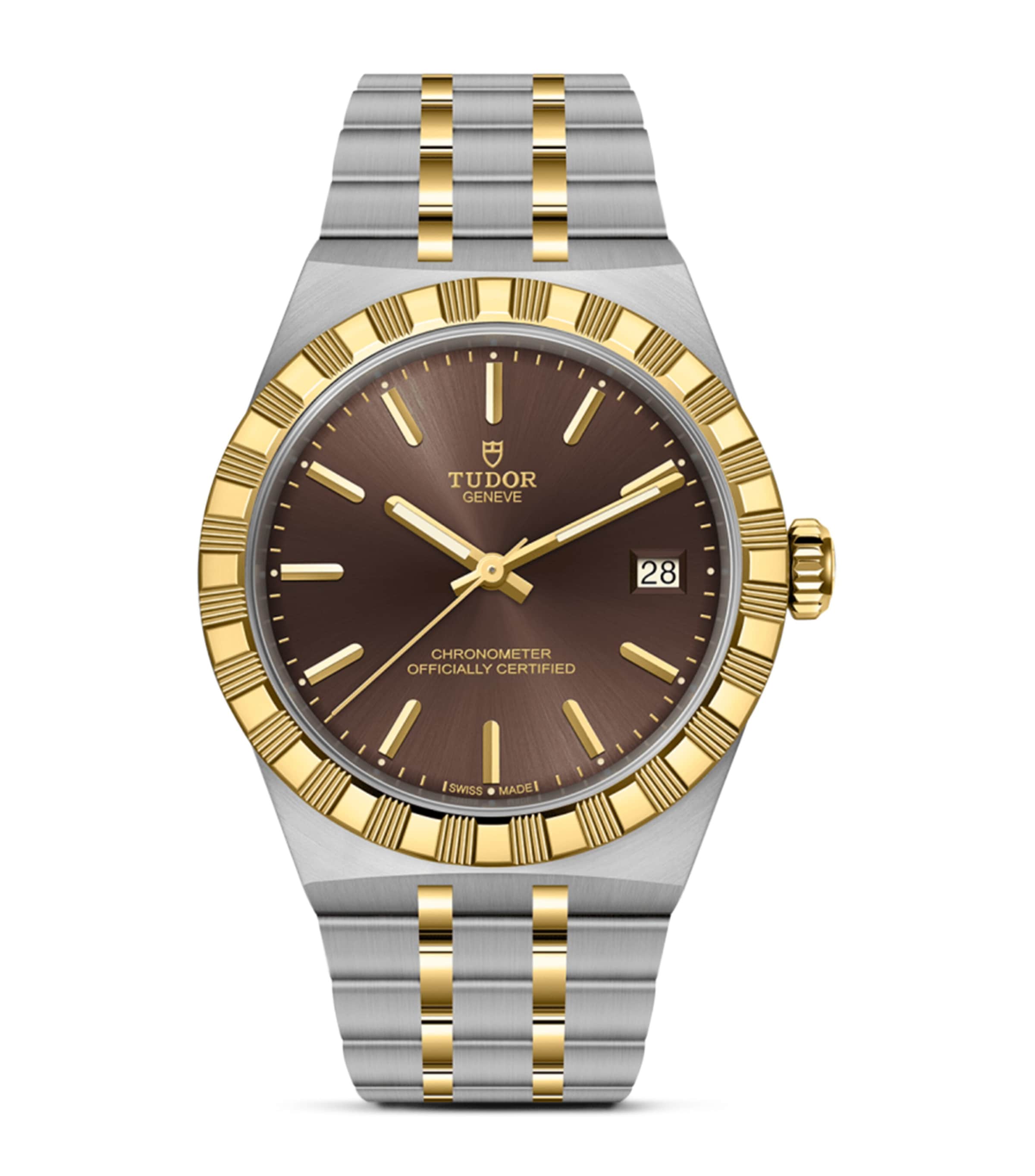 TUDOR Royal Stainless Steel and Yellow Gold Watch 36mm Brown
