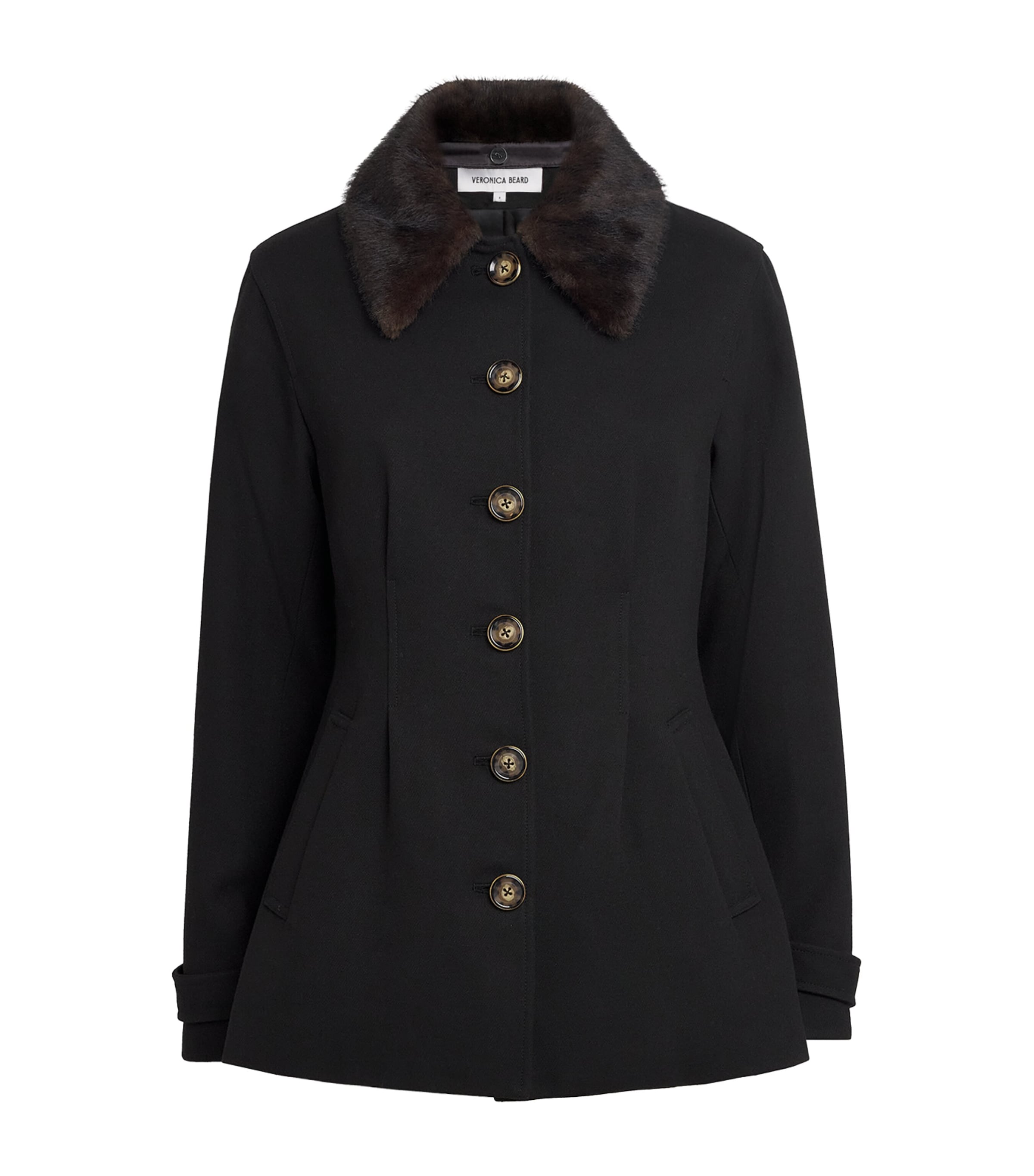 Veronica Beard Womens Faux Fur-Trim Severine Jacket Black