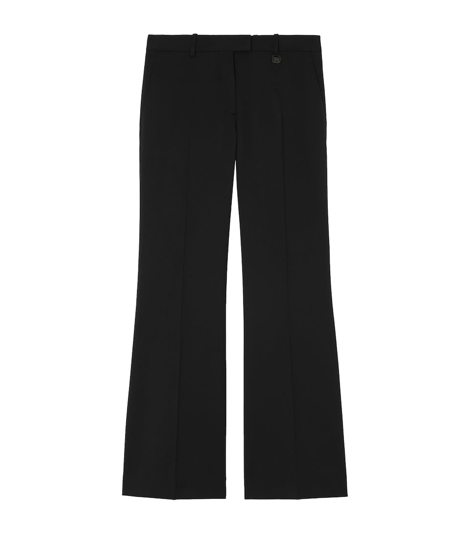 Burberry Womens Tailored Flare Trousers Black