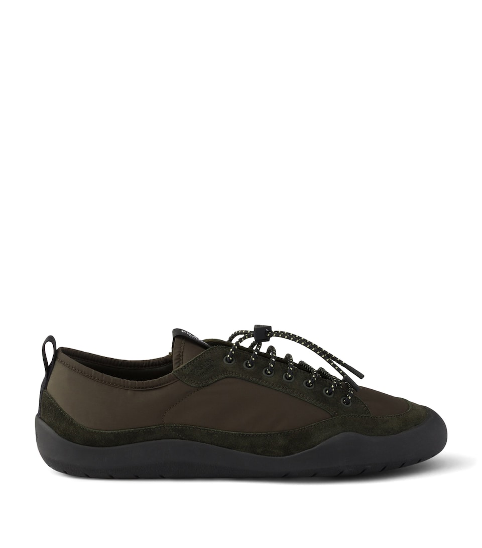 Prada Re-Nylon-Suede Speedrock Sneakers Green