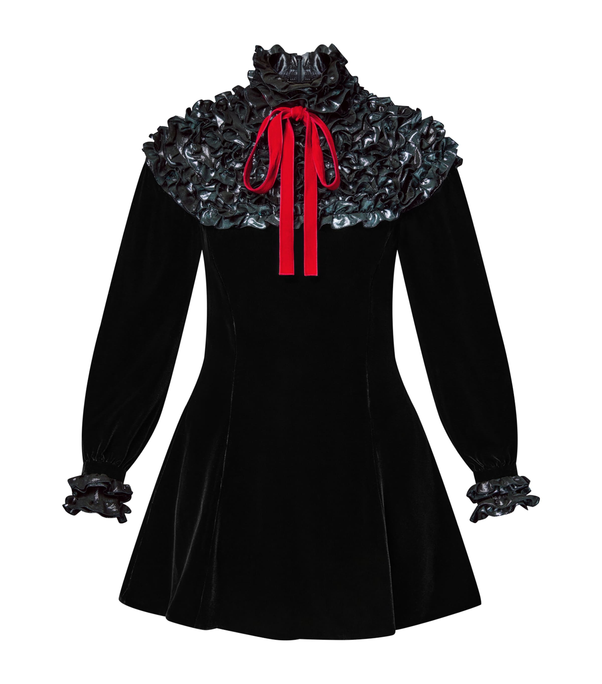 Metallic-Floral Mini Dress