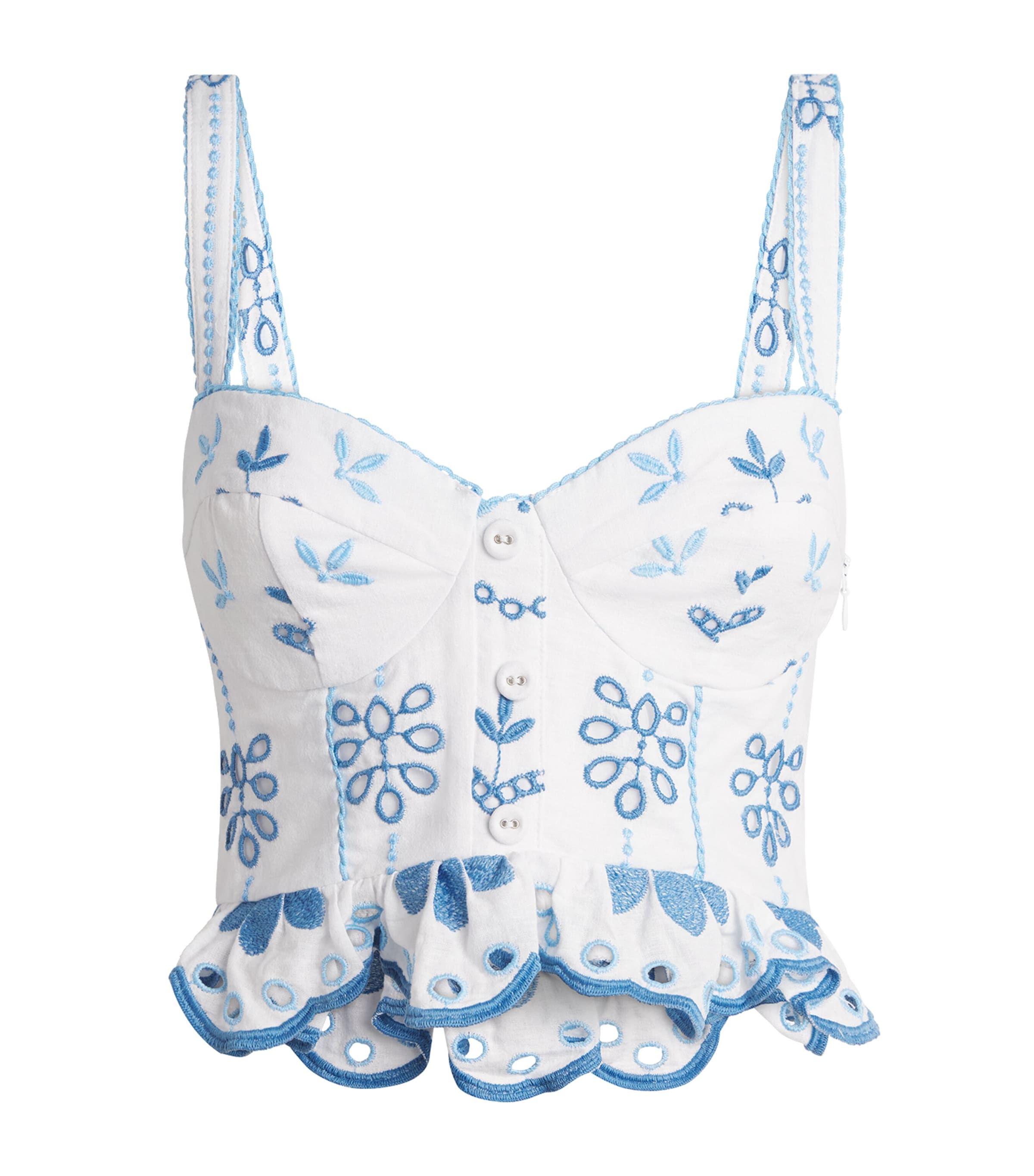 Charo Ruiz Ibiza Womens Zia Corset Top White&blue