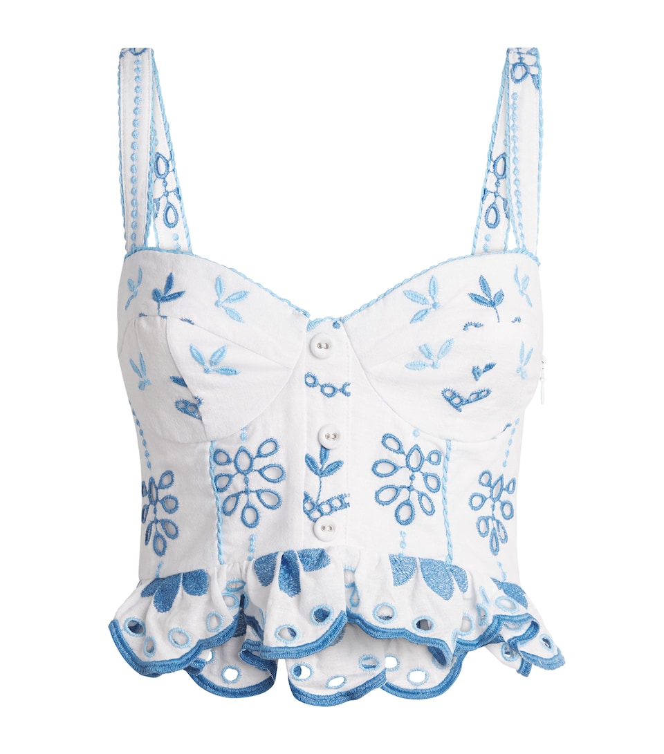Charo Ruiz Ibiza Womens Zia Corset Top White&blue