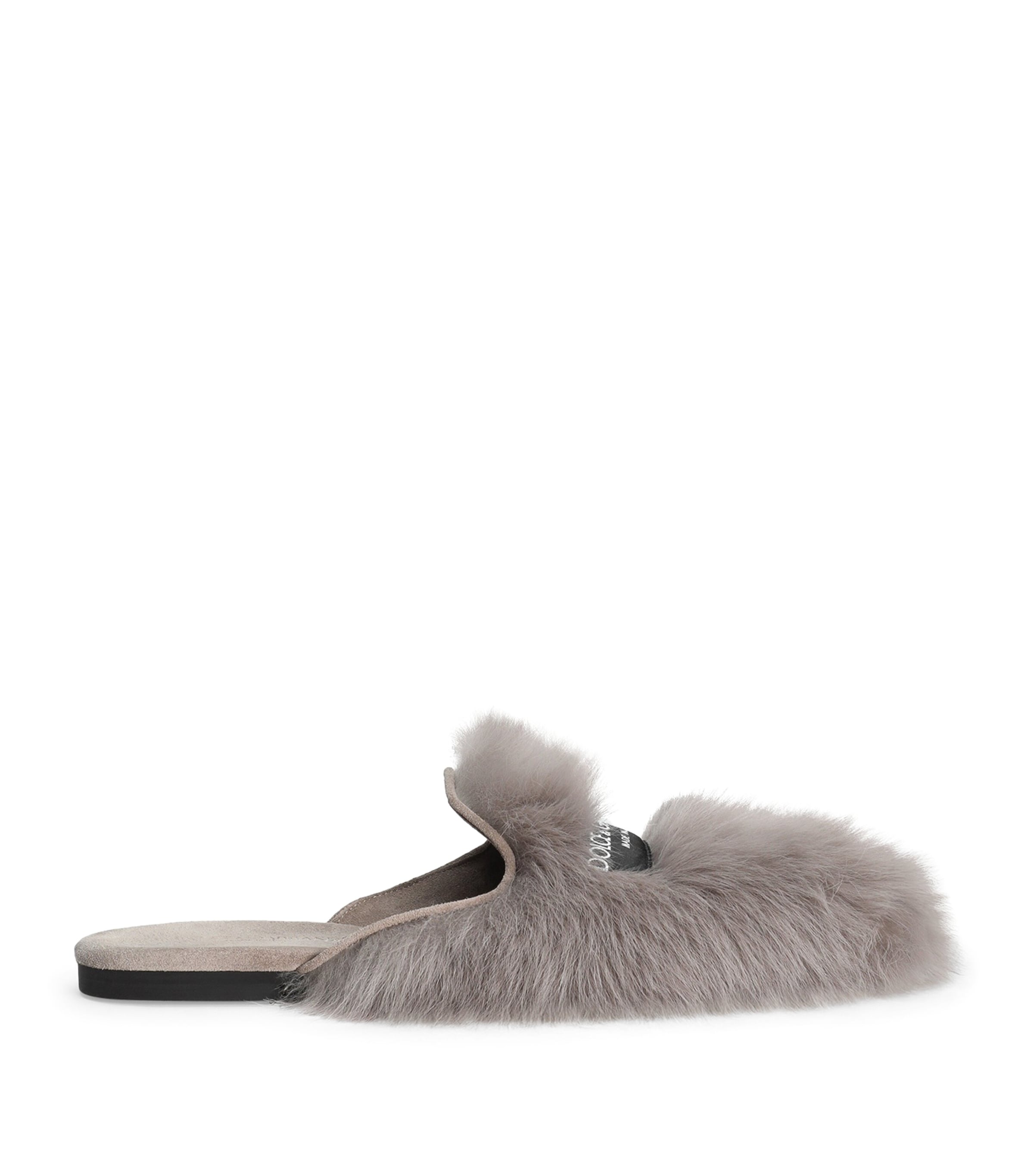 Dolce&Gabbana Shearling Slippers Grig