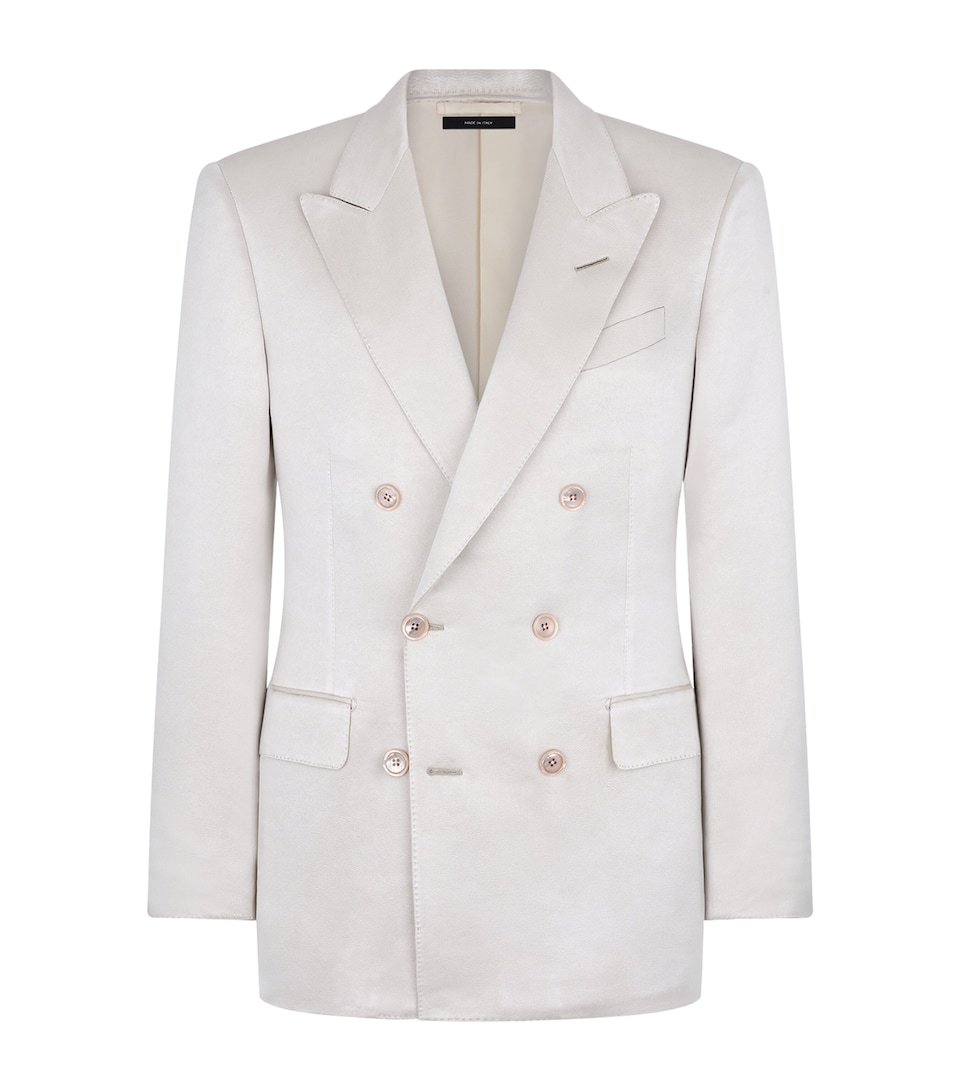 Cotton-Silk Double-Breasted Blazer