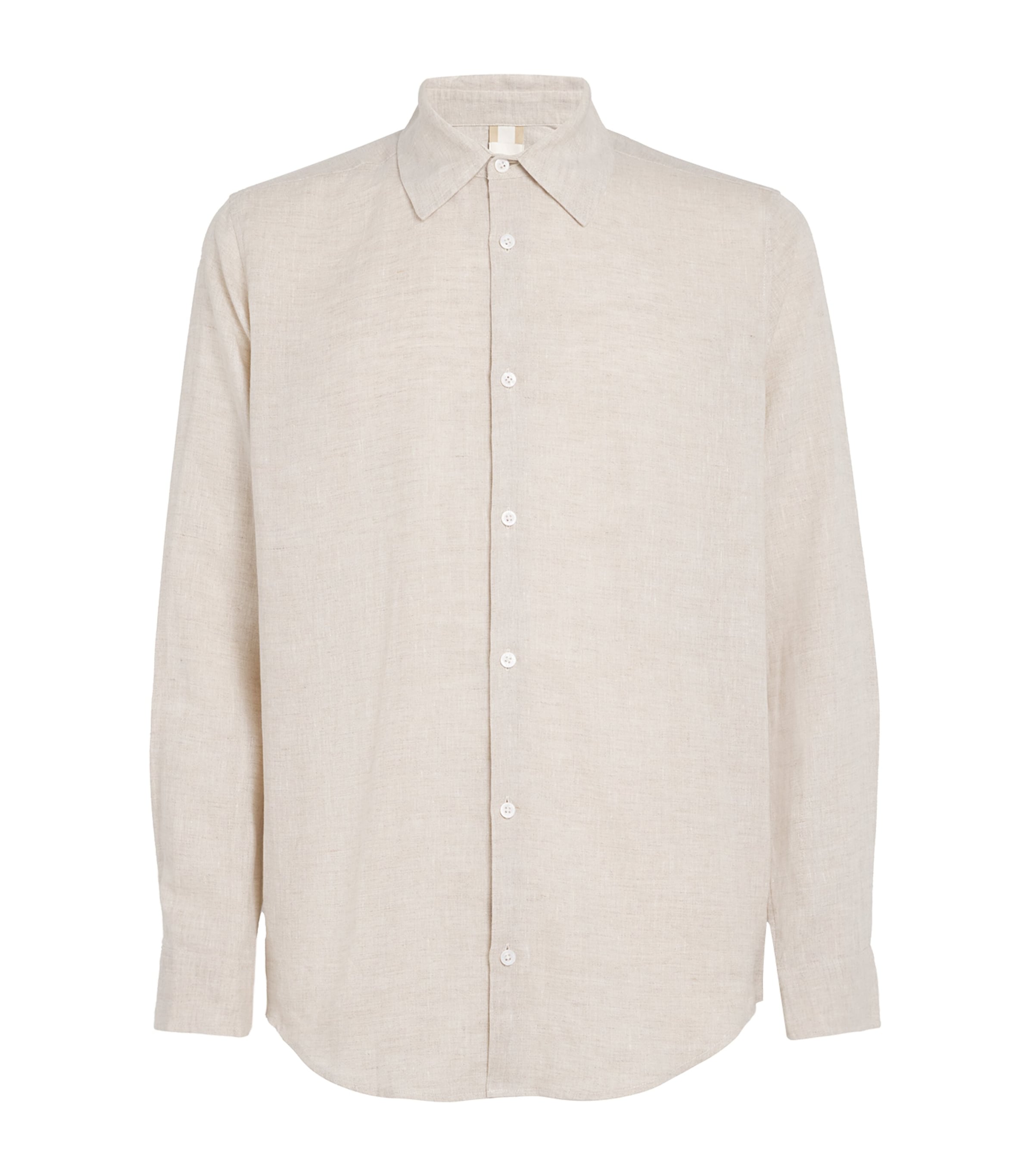 Emporio Armani Linen Band-Collar Shirt | Harrods US