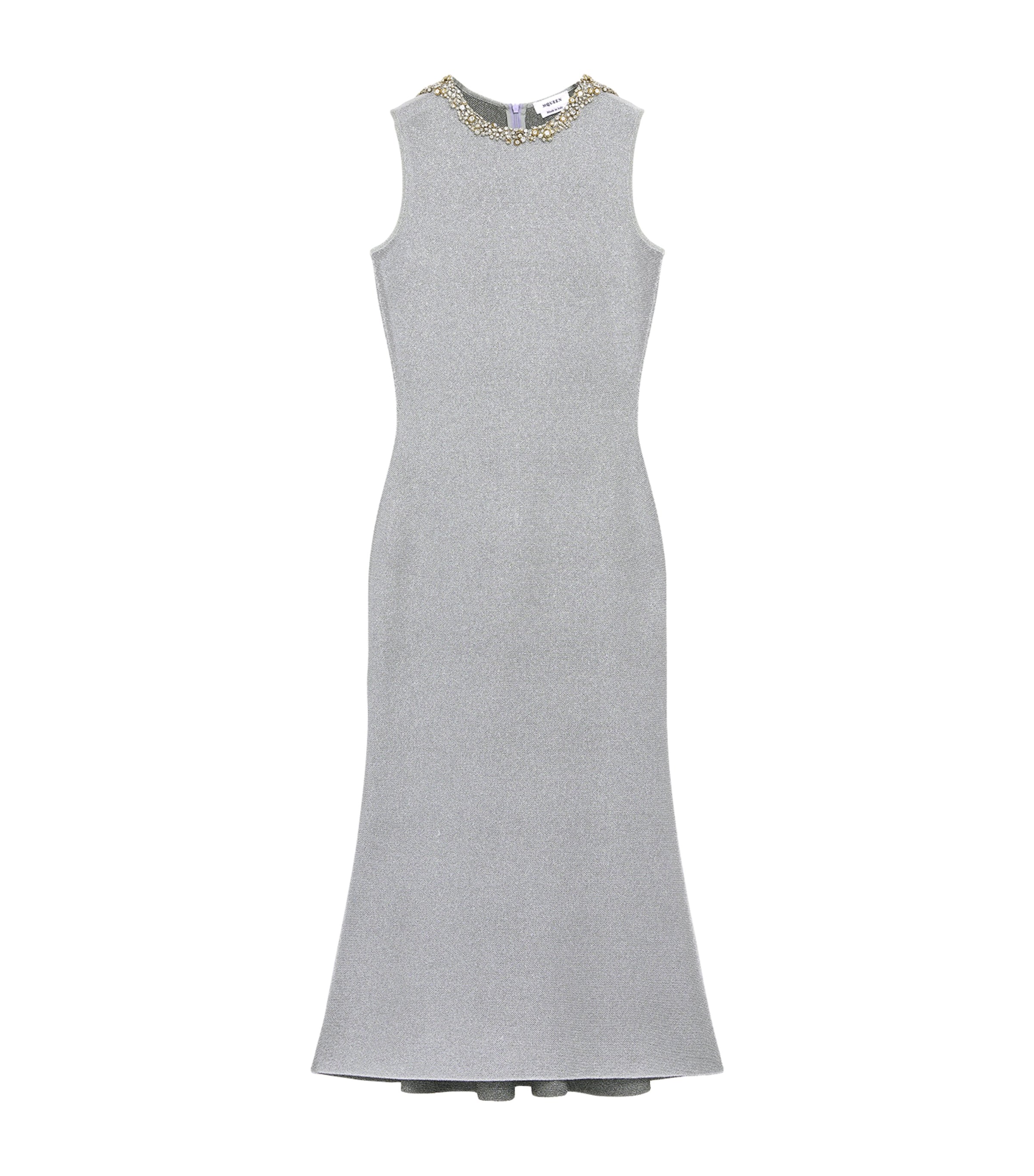 Embroidered Chainmail Midi Dress