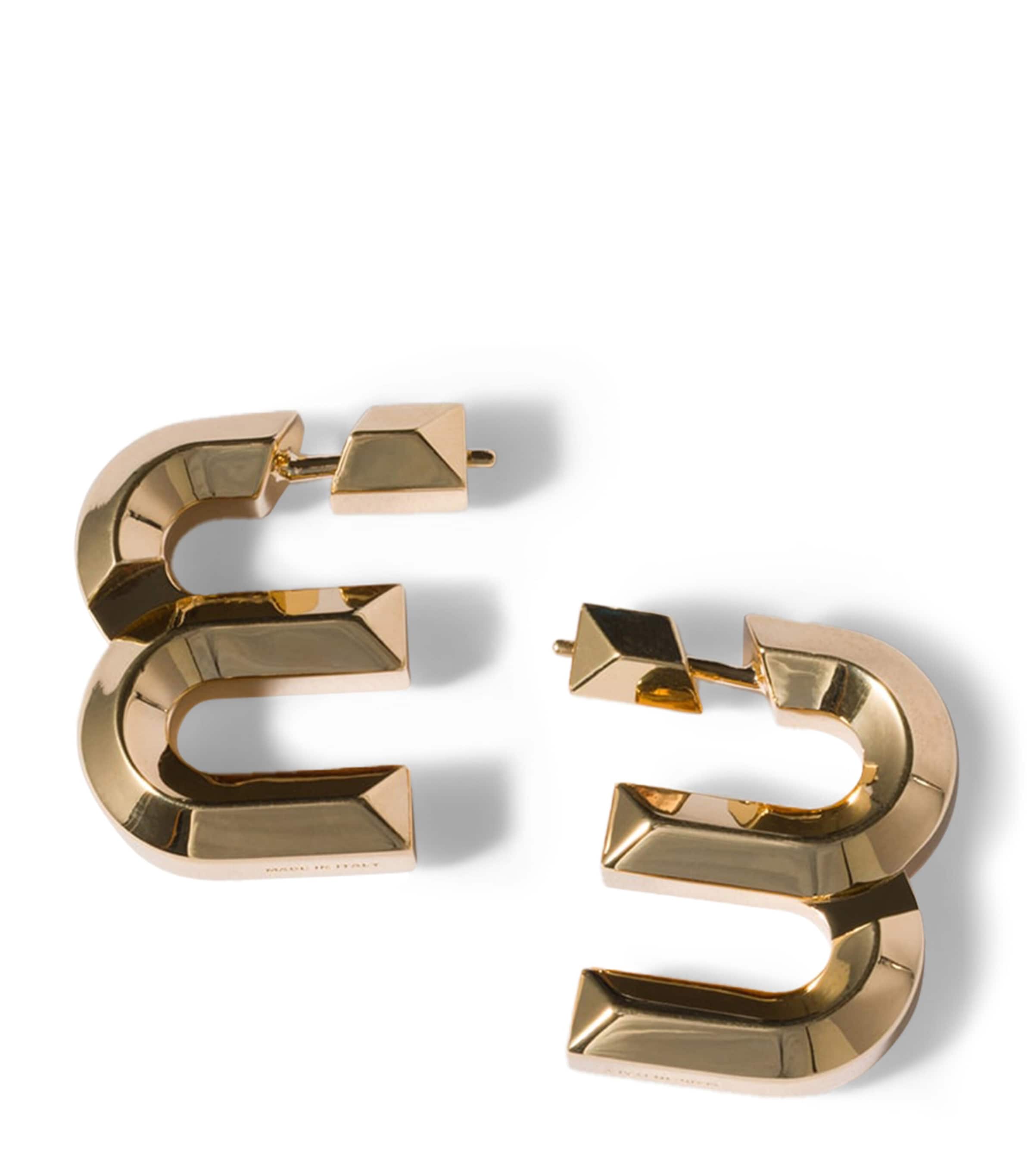 Miu Miu M Logo Stud Earrings Gold/silver