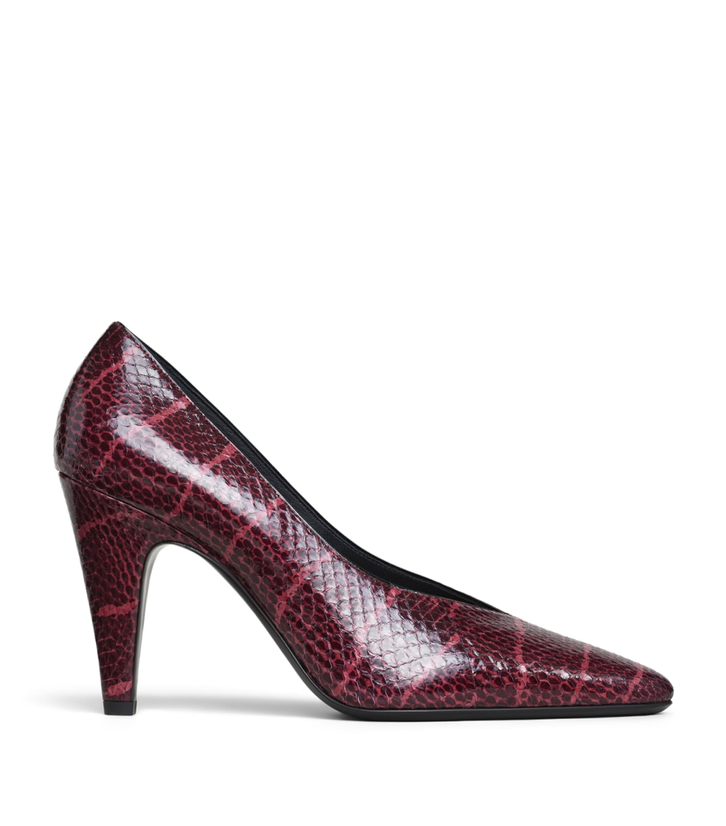 Alaïa Snakeskin Cone Pumps 90 Bordeaux