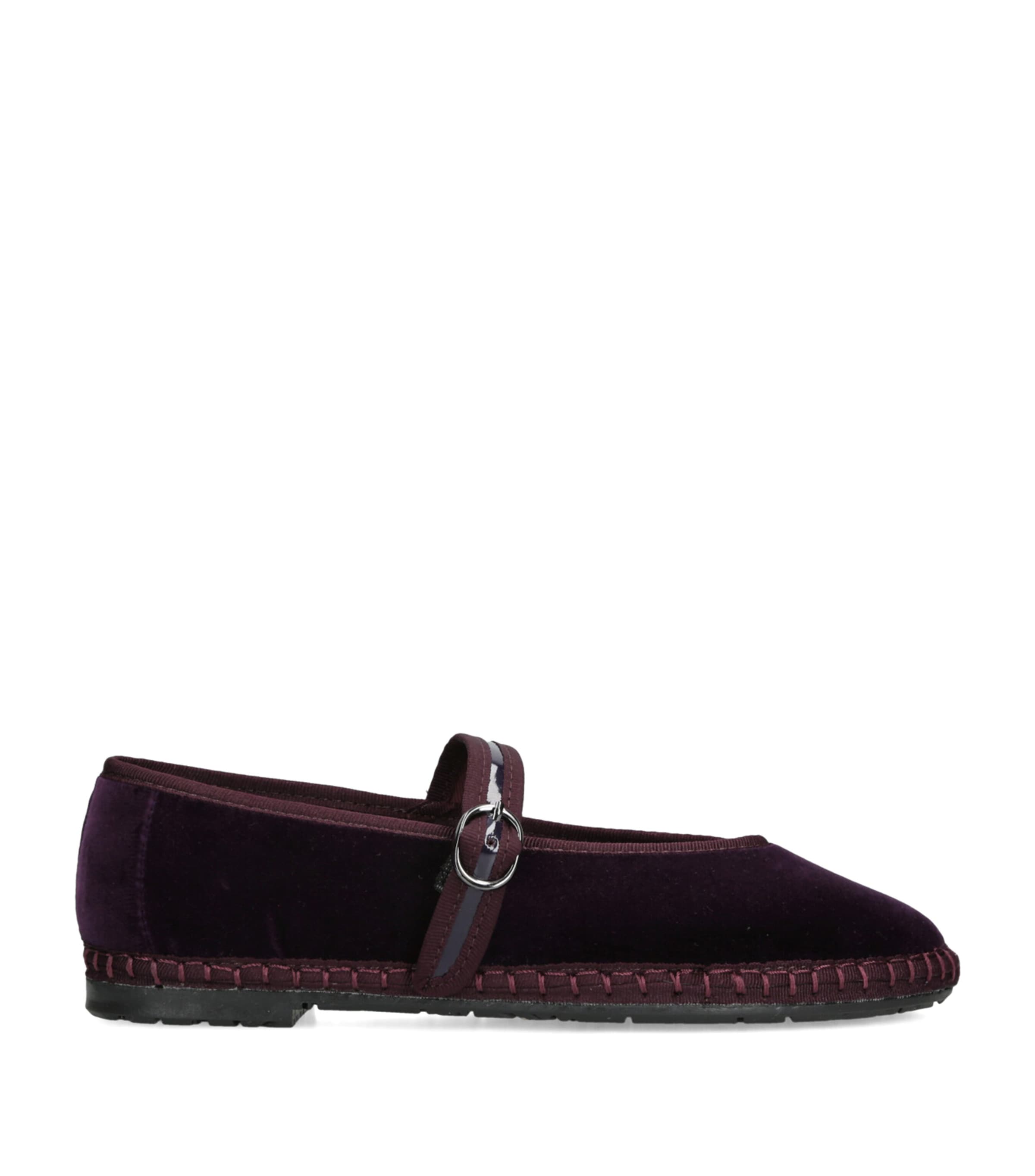 Flabelus Velvet Pierre Mary Janes Purple