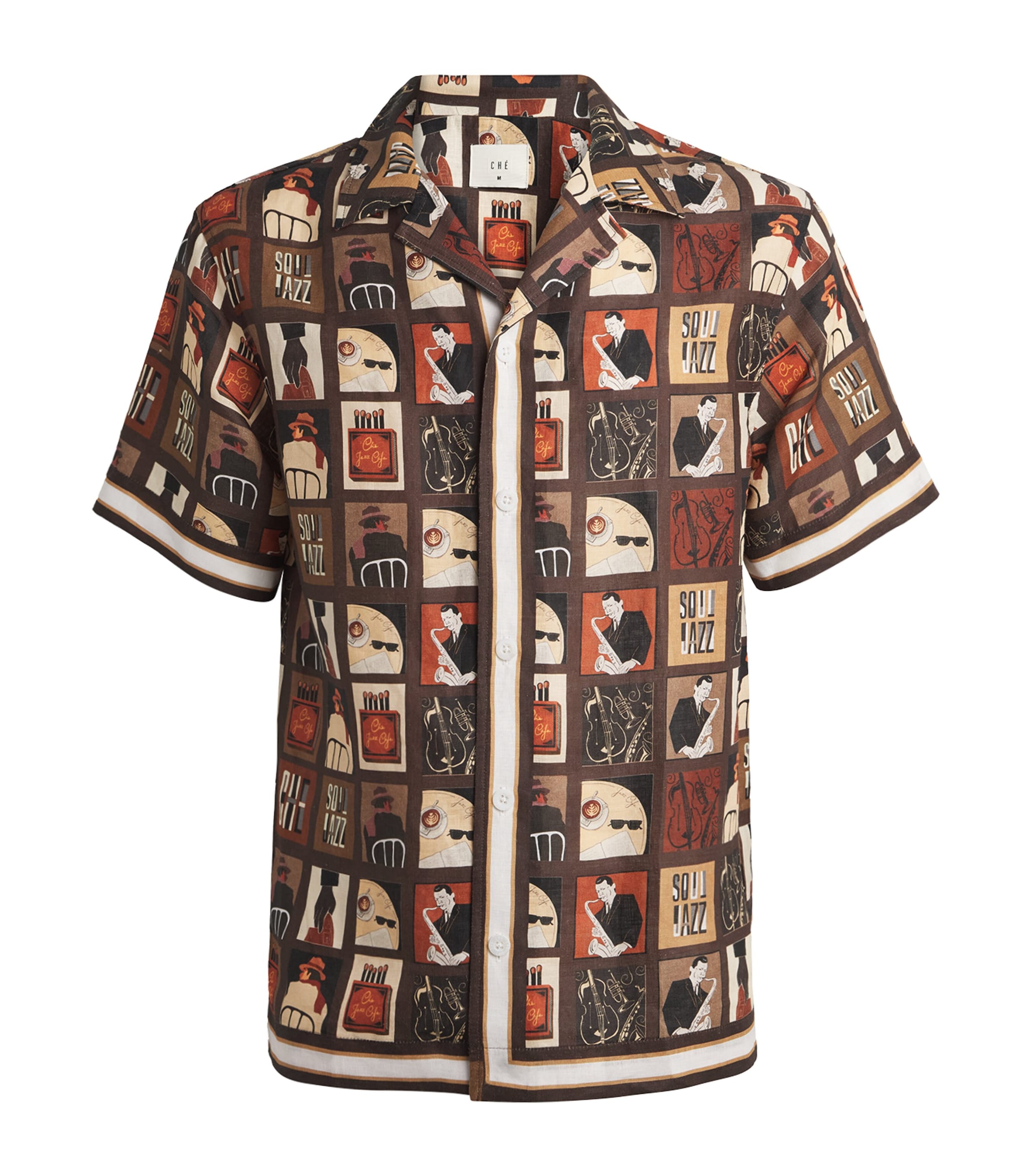 CHÉ Mens Linen Wilson Shirt Chocolate Brown