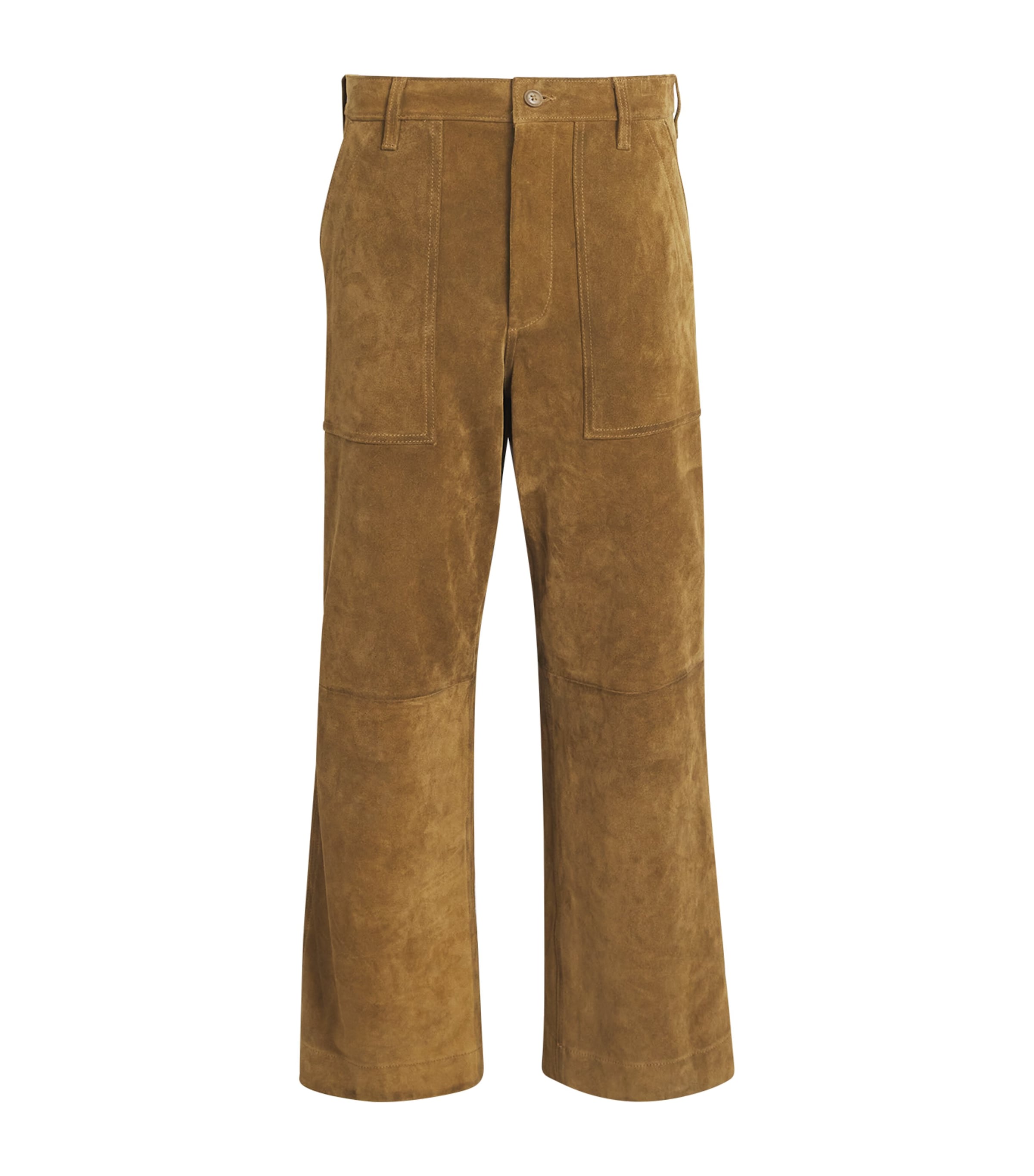 Suede Wide-Leg Trousers