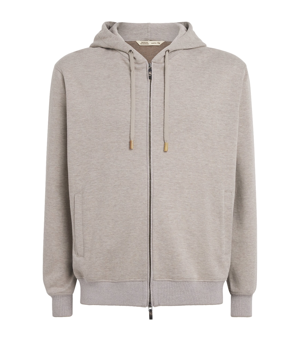 Maurizio Baldassari Mens Zip-Up Hoodie Beige Lt Atmshre