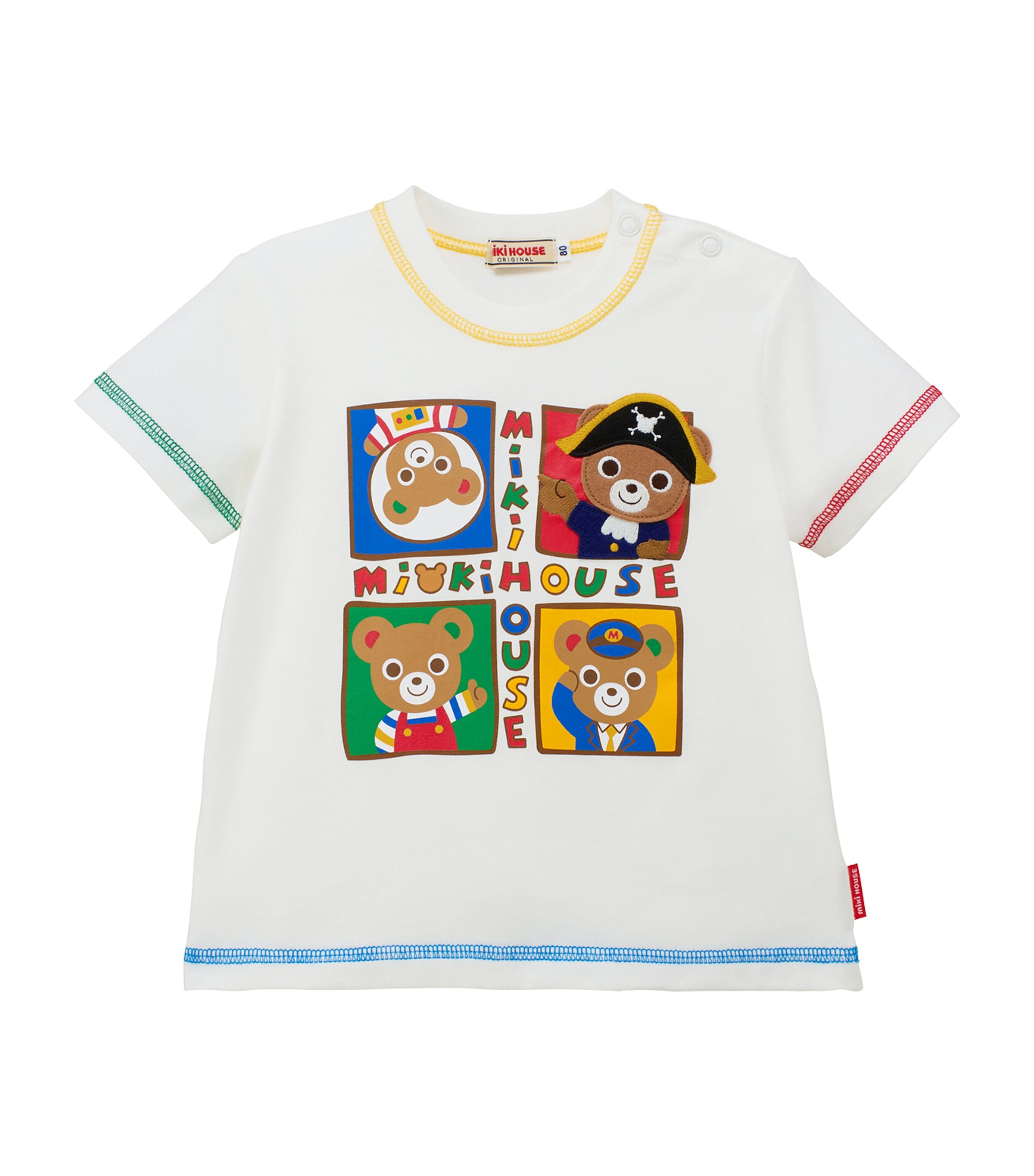 Miki House Cotton Printed Grid T-Shirt (2-7 Years)