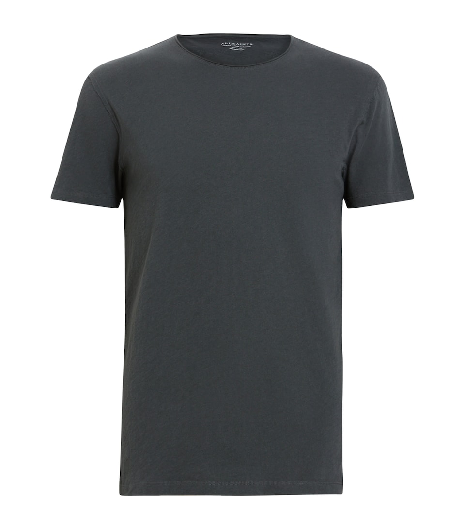 AllSaints Mens Organic Cotton Figure T-Shirt Carter Grey