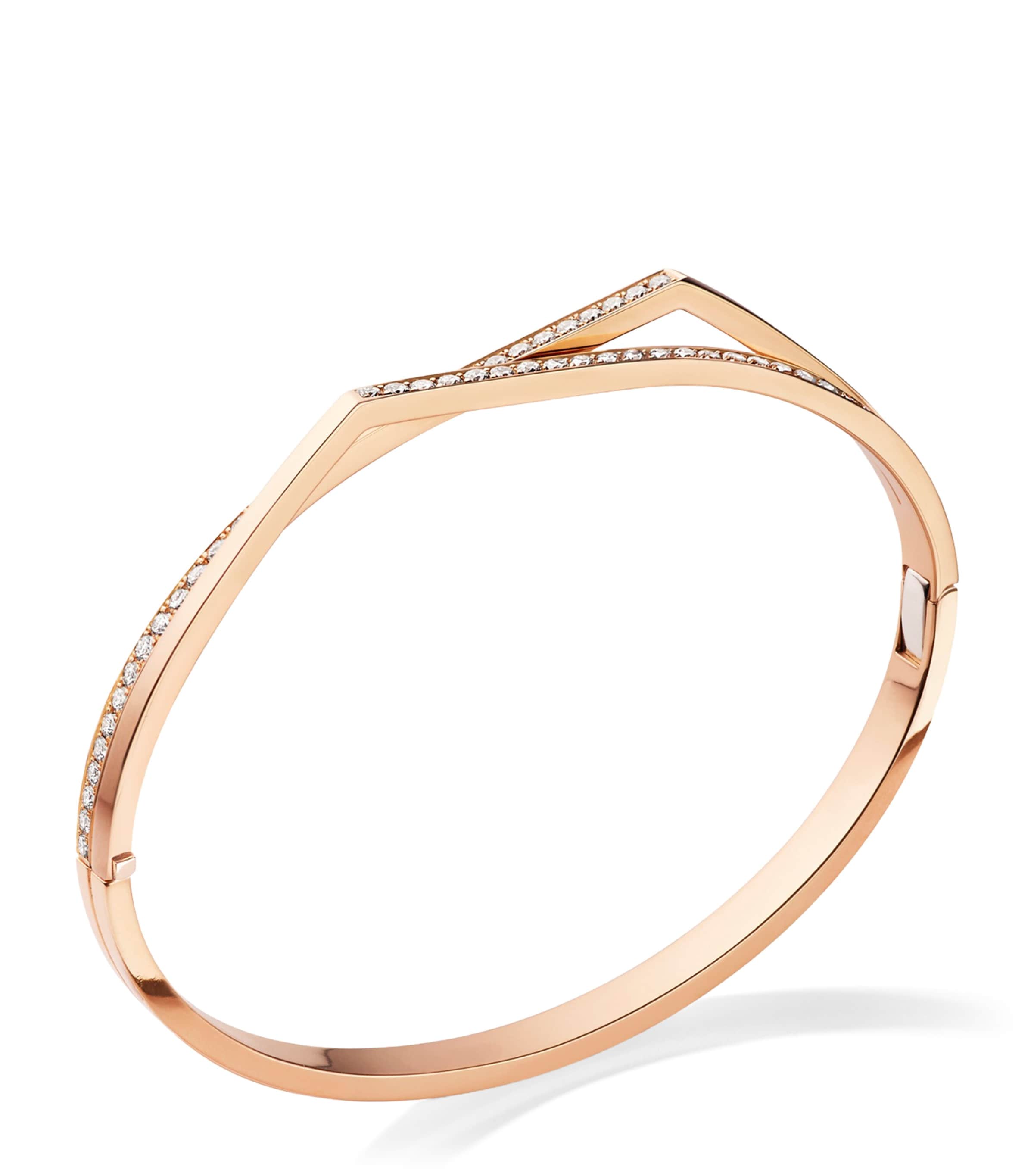 Repossi Pink Gold and Diamond Antifer Bangle Pink Gold